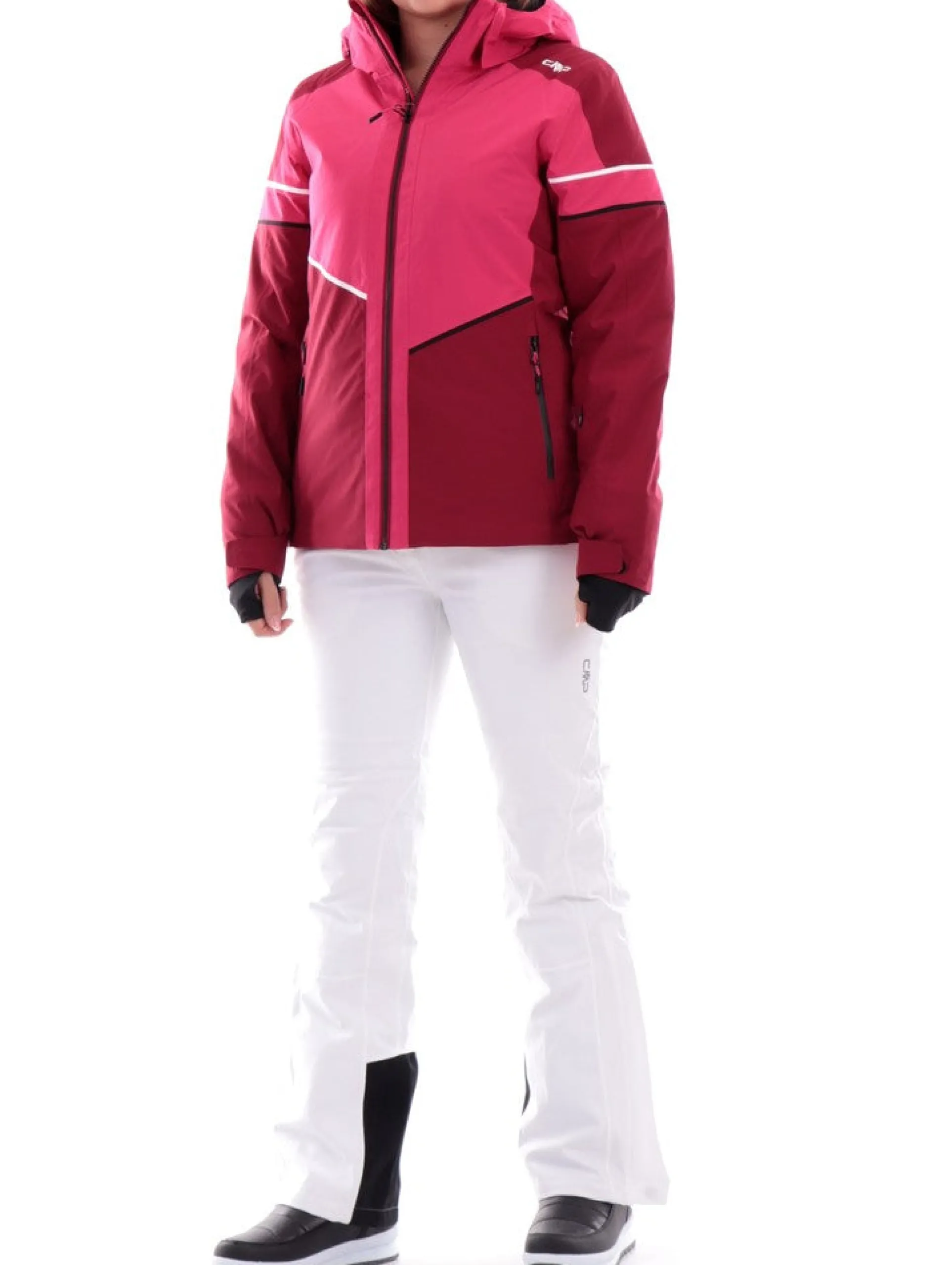 CMP Abbigliamento|Giubbini*Giacca sci rosa e bordeaux da donna con pile interno 33W0726