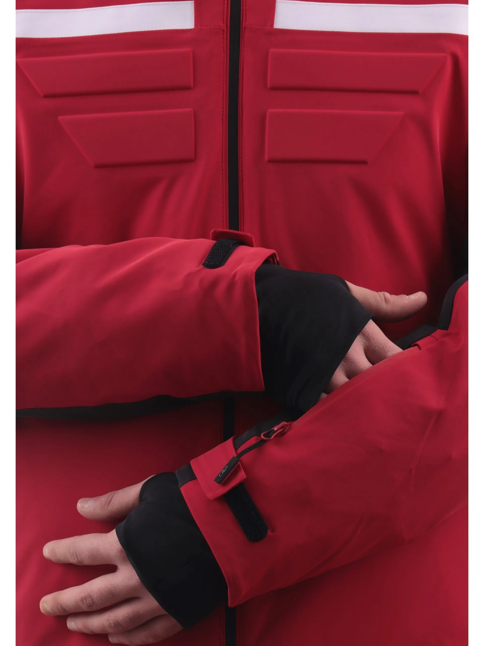 CMP Abbigliamento|Giubbini*Giacca sci rossa e nera da uomo inserti bianchi 34W4747