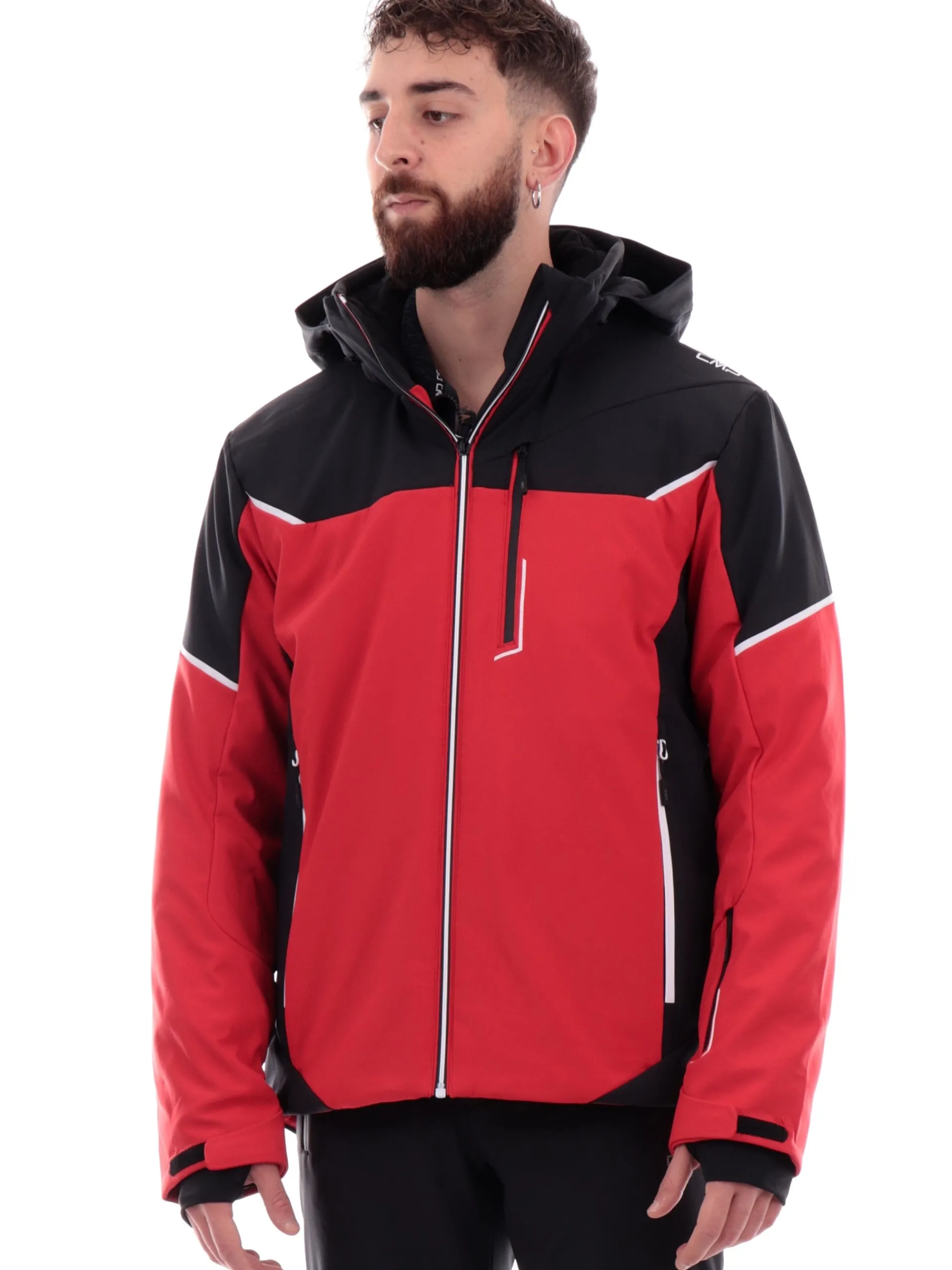 CMP Abbigliamento|Giubbini*Giacca sci rossa e nera da uomo termonastrata 33W0897