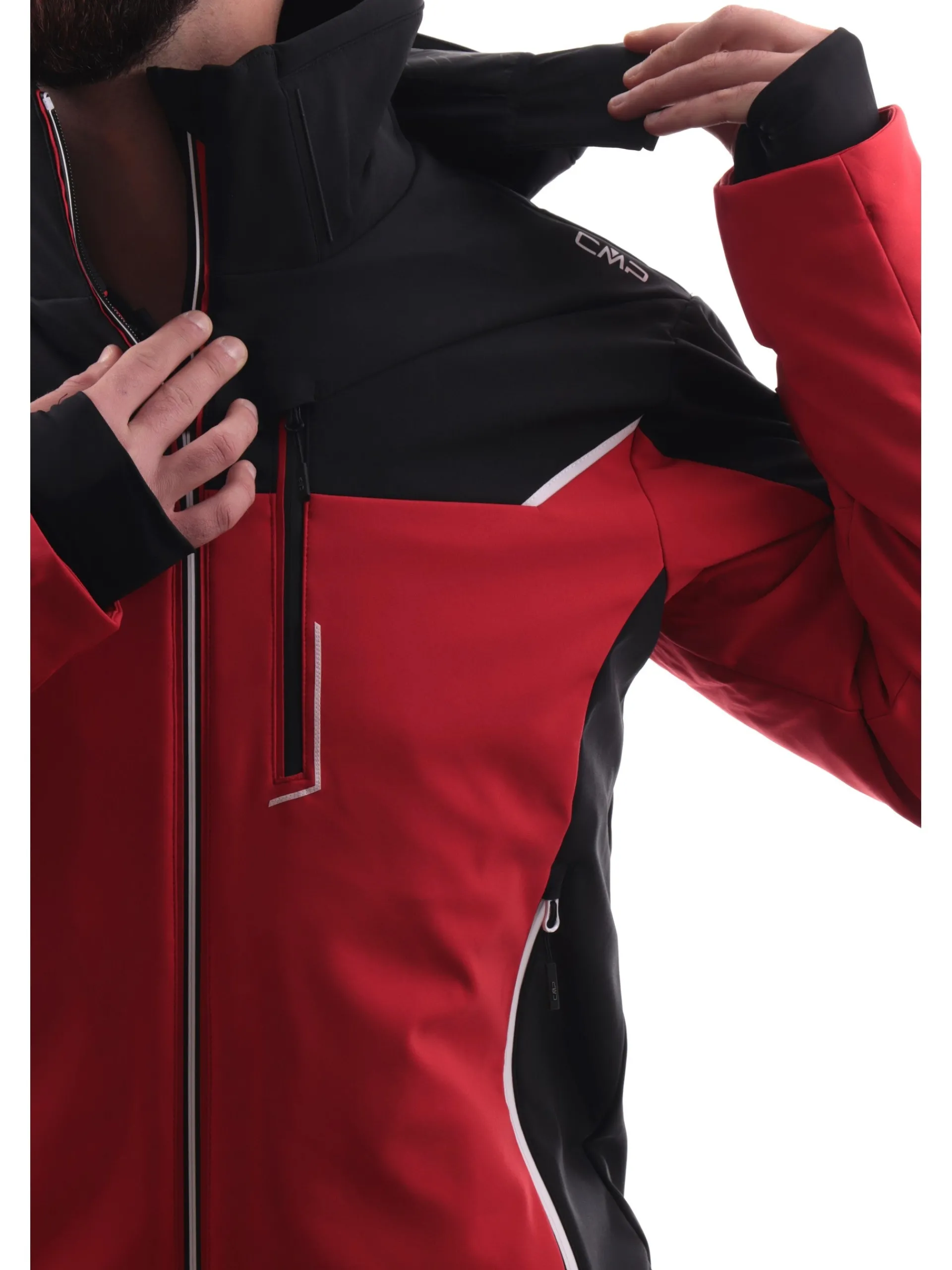 CMP Abbigliamento|Giubbini*Giacca sci rossa e nera da uomo termonastrata 33W0897