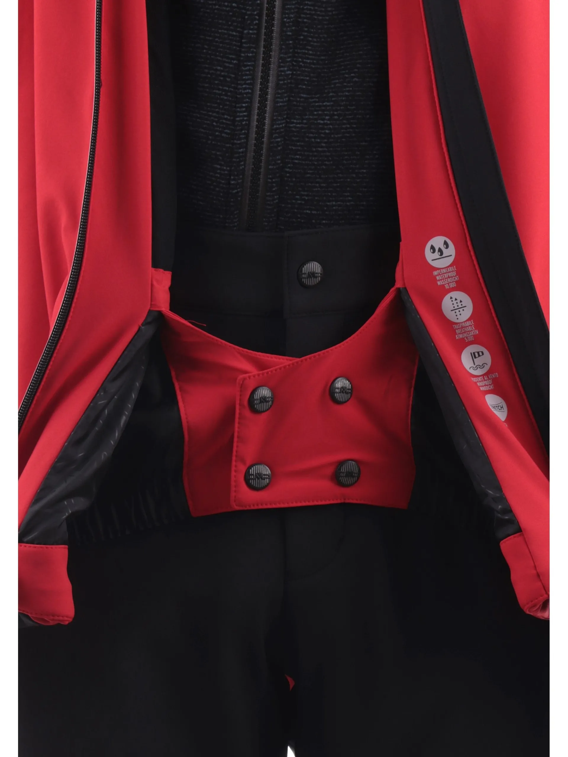 CMP Abbigliamento|Giubbini*Giacca sci rossa e nera da uomo termonastrata 33W0897