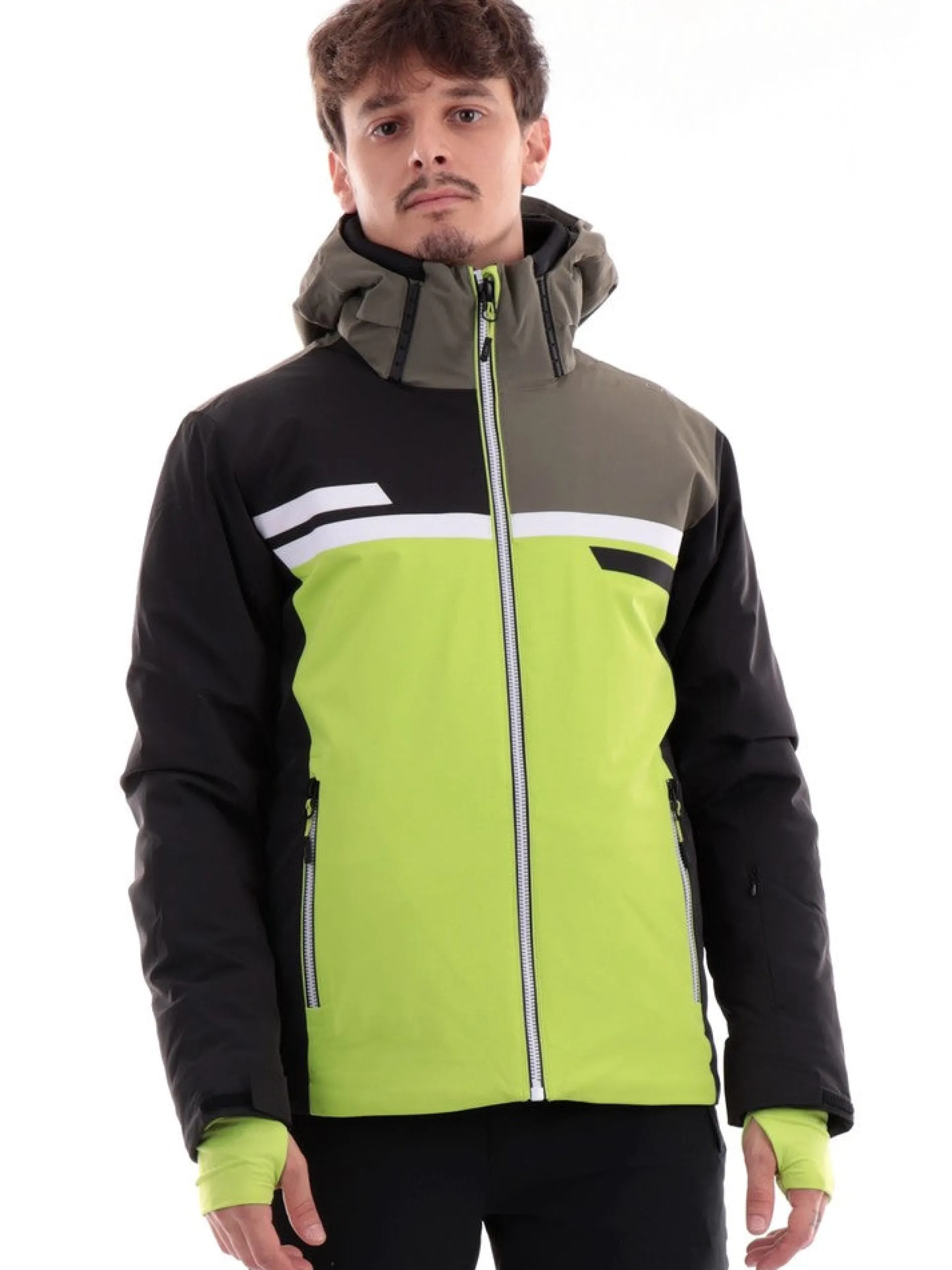 CMP Abbigliamento|Giubbini*Giacca sci verde, gialla e nera da uomo 33W0747