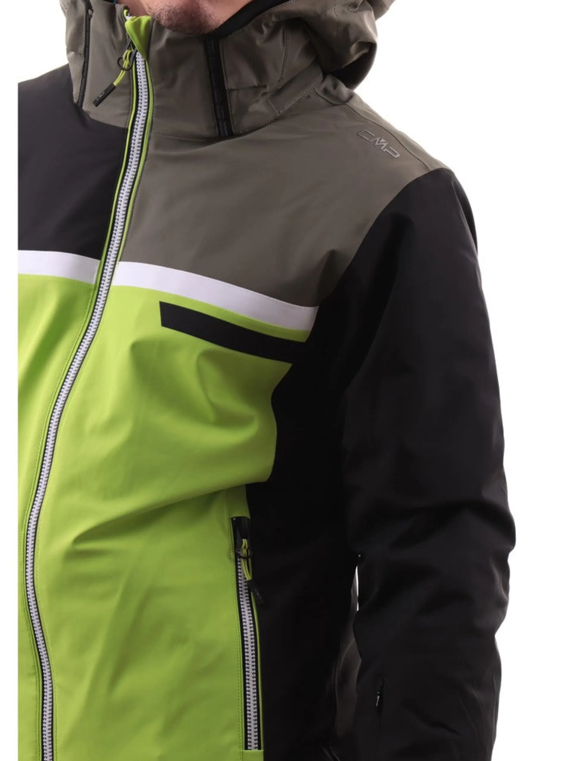 CMP Abbigliamento|Giubbini*Giacca sci verde, gialla e nera da uomo 33W0747