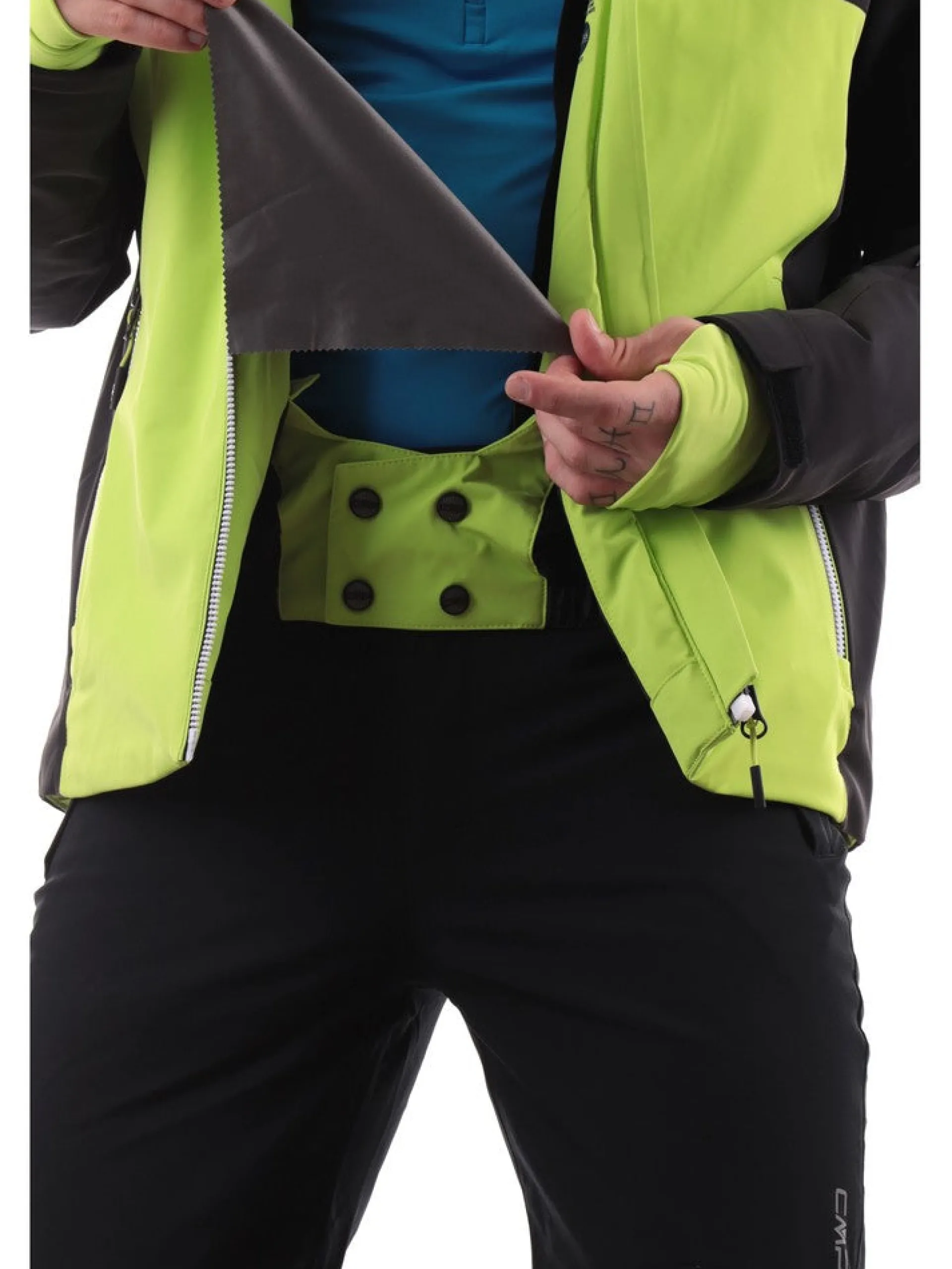 CMP Abbigliamento|Giubbini*Giacca sci verde, gialla e nera da uomo 33W0747
