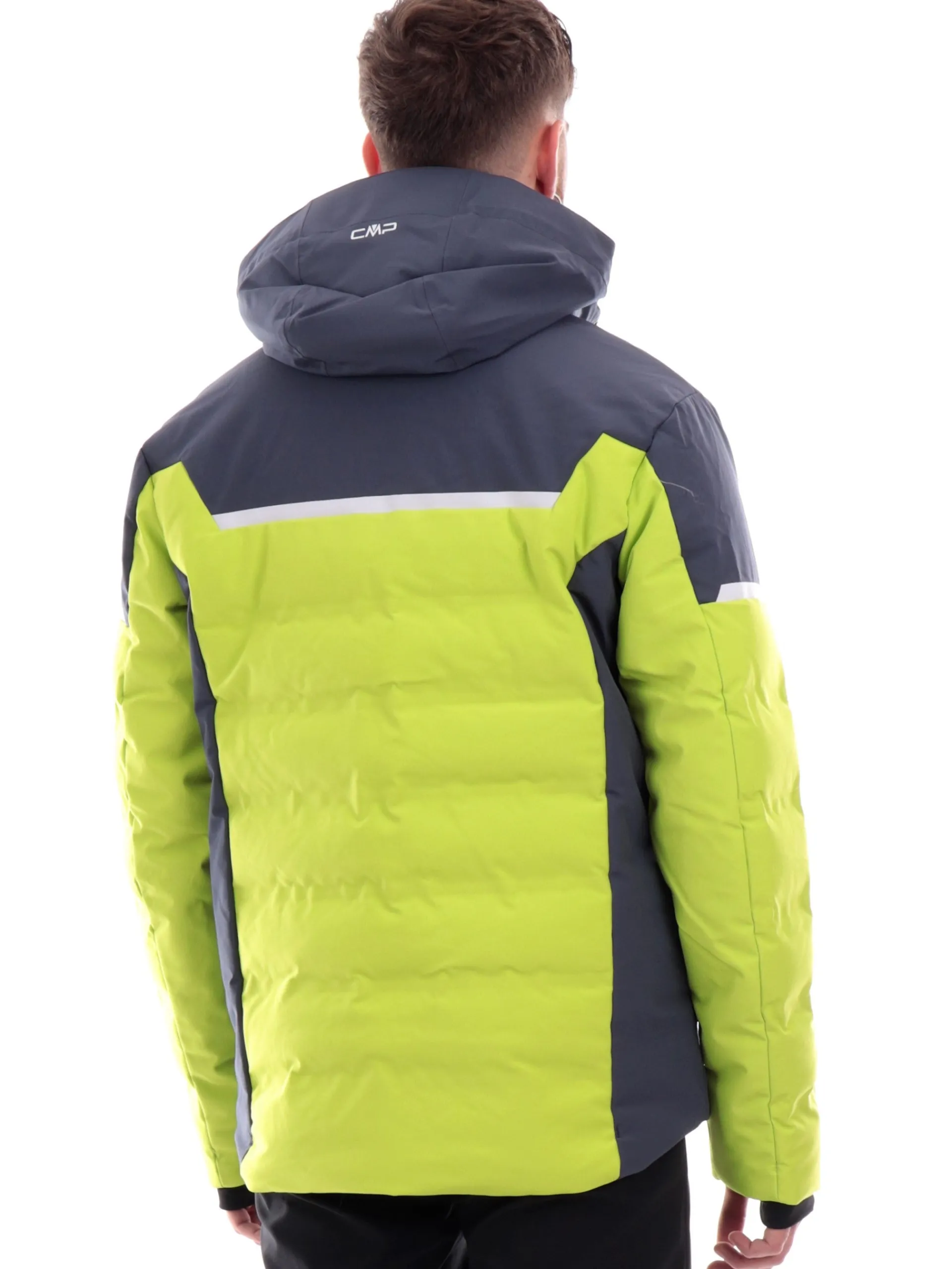 CMP Abbigliamento|Giubbini*Giacca sci verde, grigia e bianca da uomo cappuccio rimovibile 34W4697