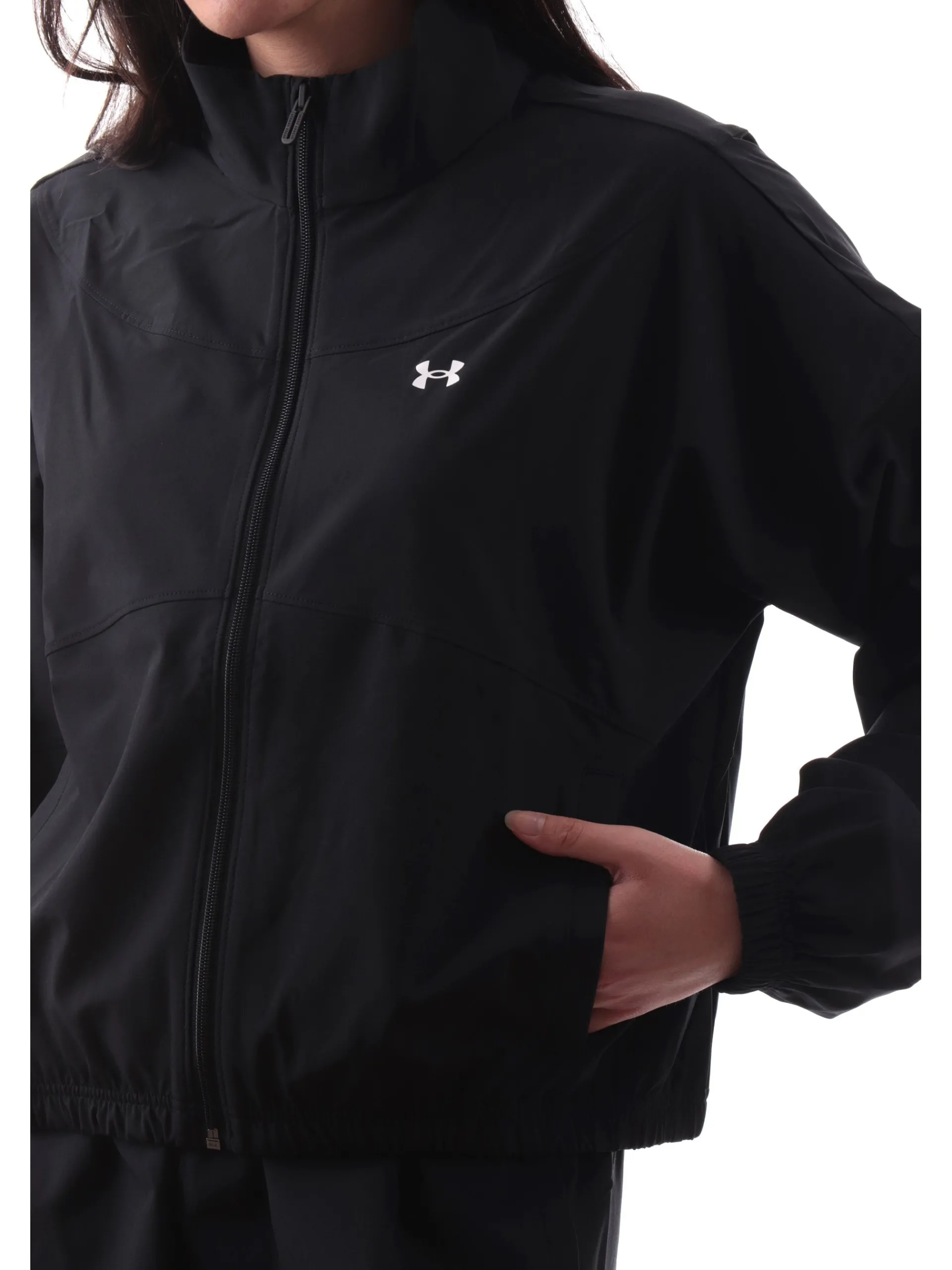 UNDER ARMOUR Giubbini*Giacca nera da donna tecnica Rival Woven 13896310