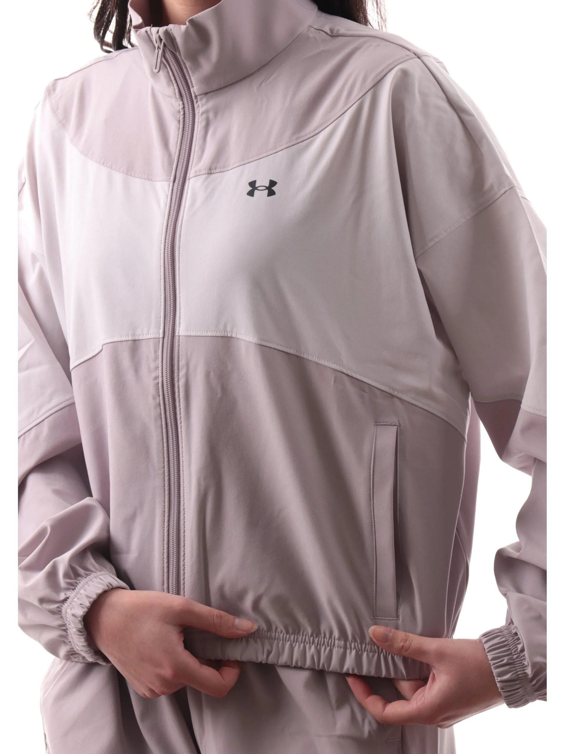 UNDER ARMOUR Giubbini*Giacca rosa e bianca da donna tecnica Rival Woven 13896310