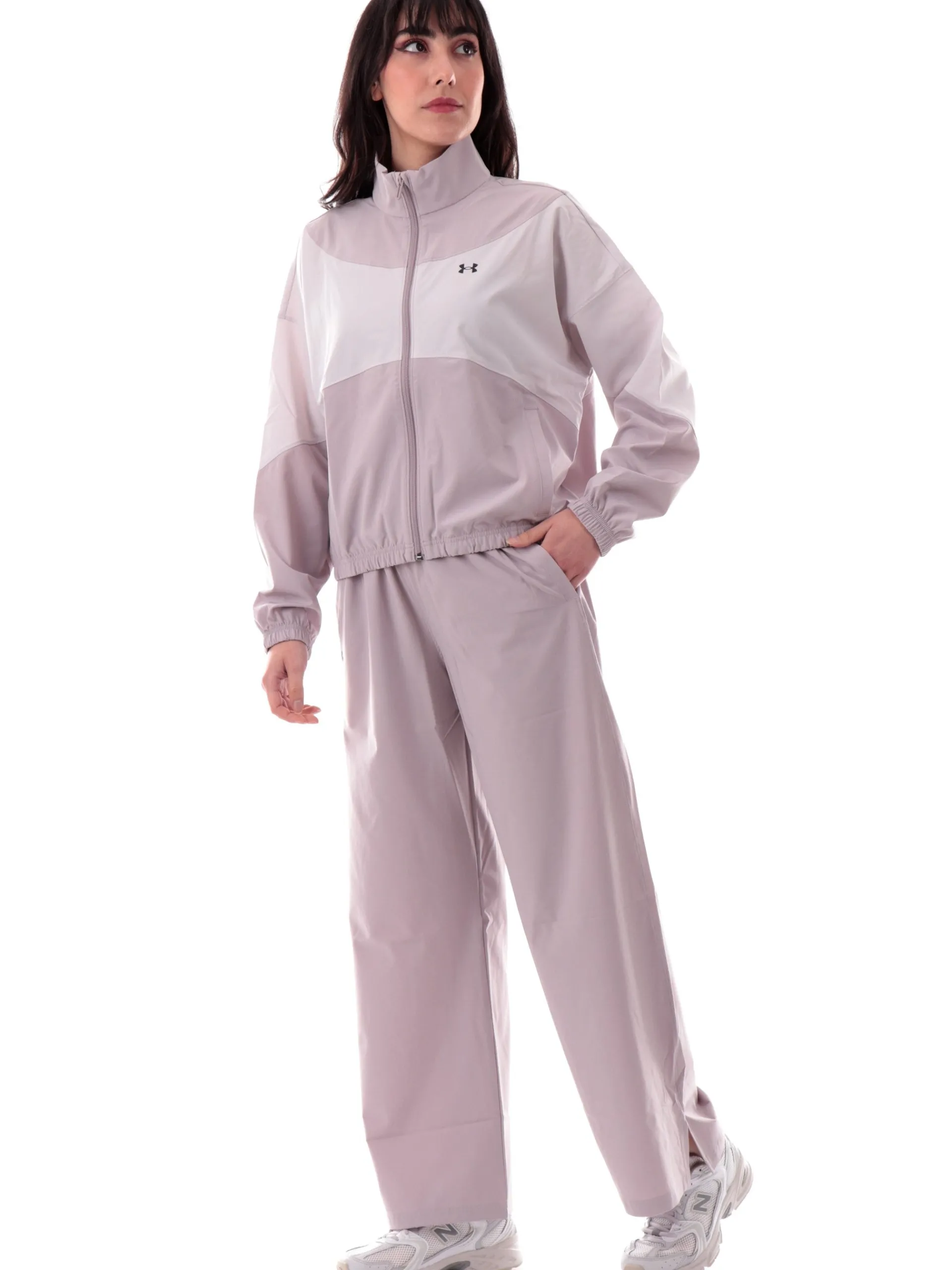 UNDER ARMOUR Giubbini*Giacca rosa e bianca da donna tecnica Rival Woven 13896310