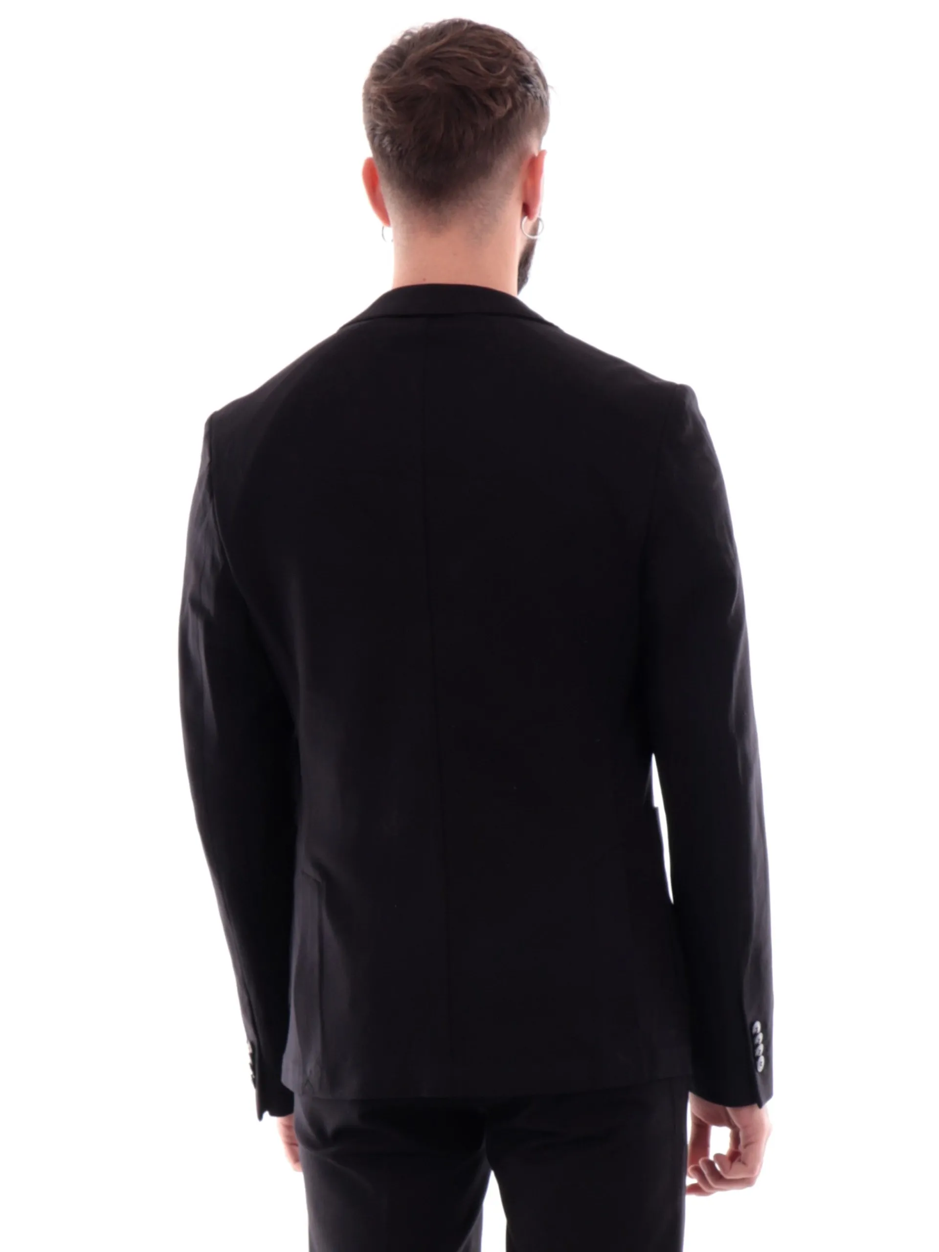 YES ZEE Giacche*Giacca uomo nera Elegante con rever G805D3000