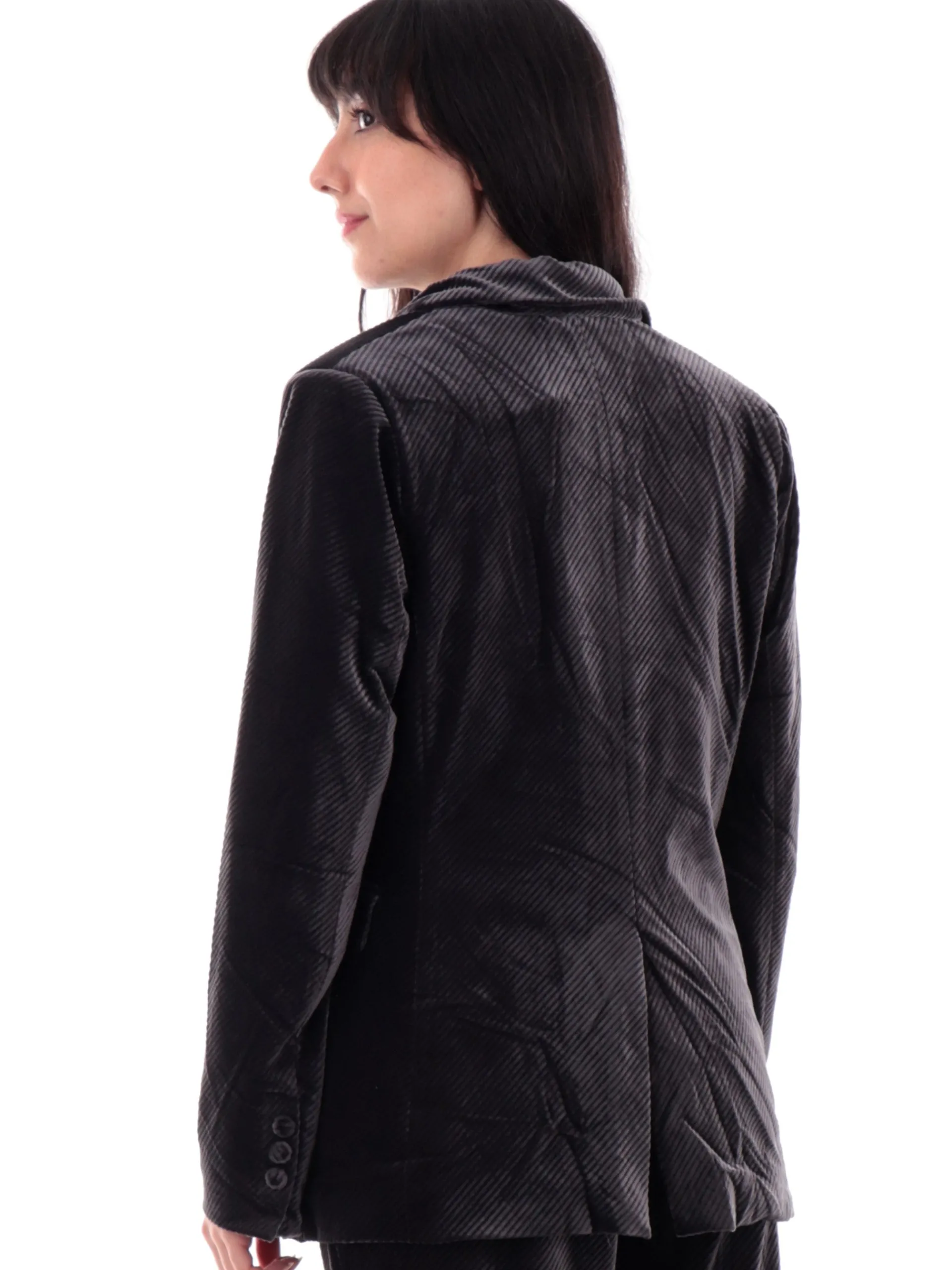 MOLLYBRACKEN Giacche*Giacca velluto donna Molly Bracken grigia rigata T1696ACHDK