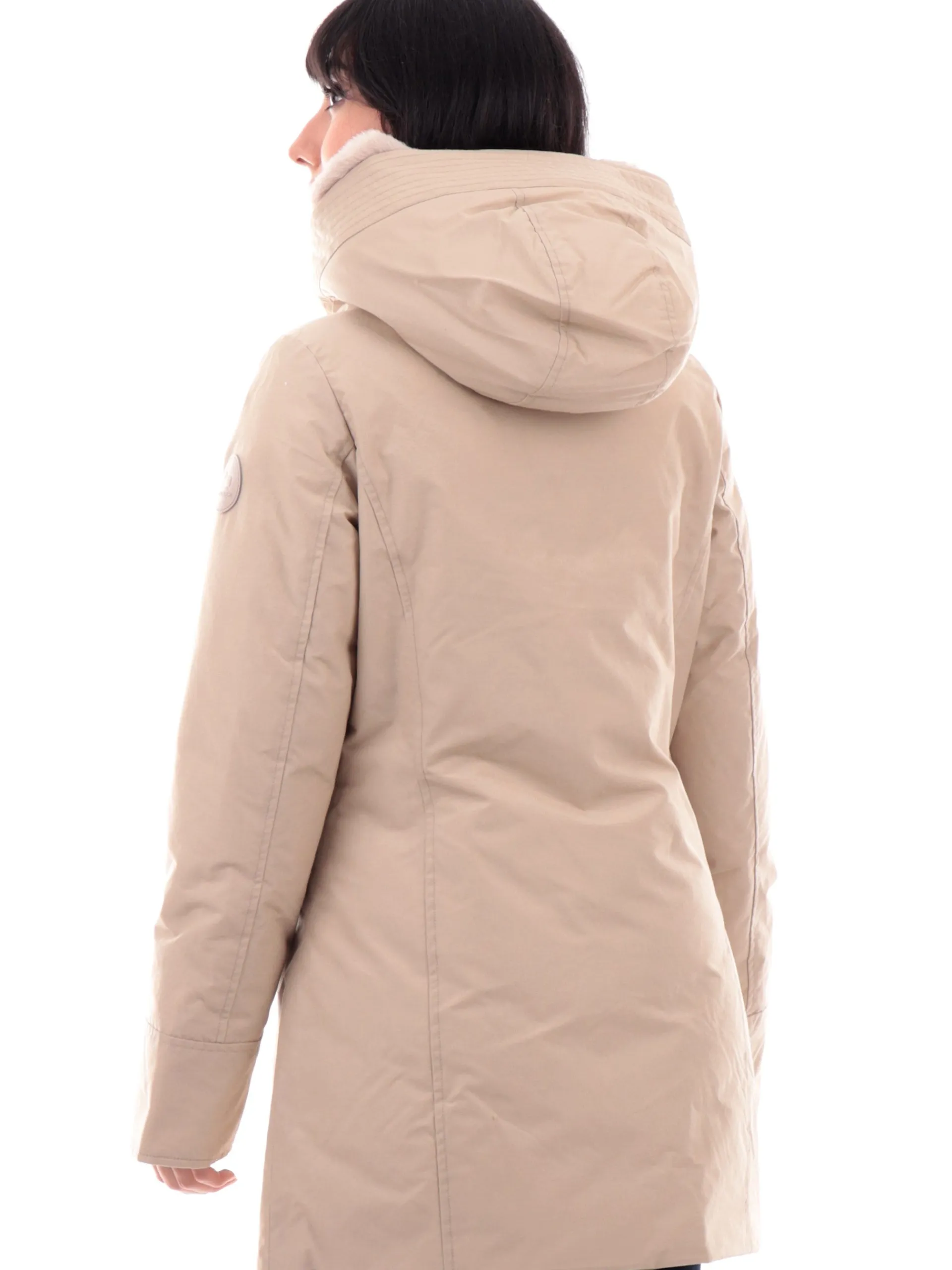 WOOLRICH Giubbotti*Giacca beige chiaro da donna Boulder Faux Fur Parka 0724FRUT0001