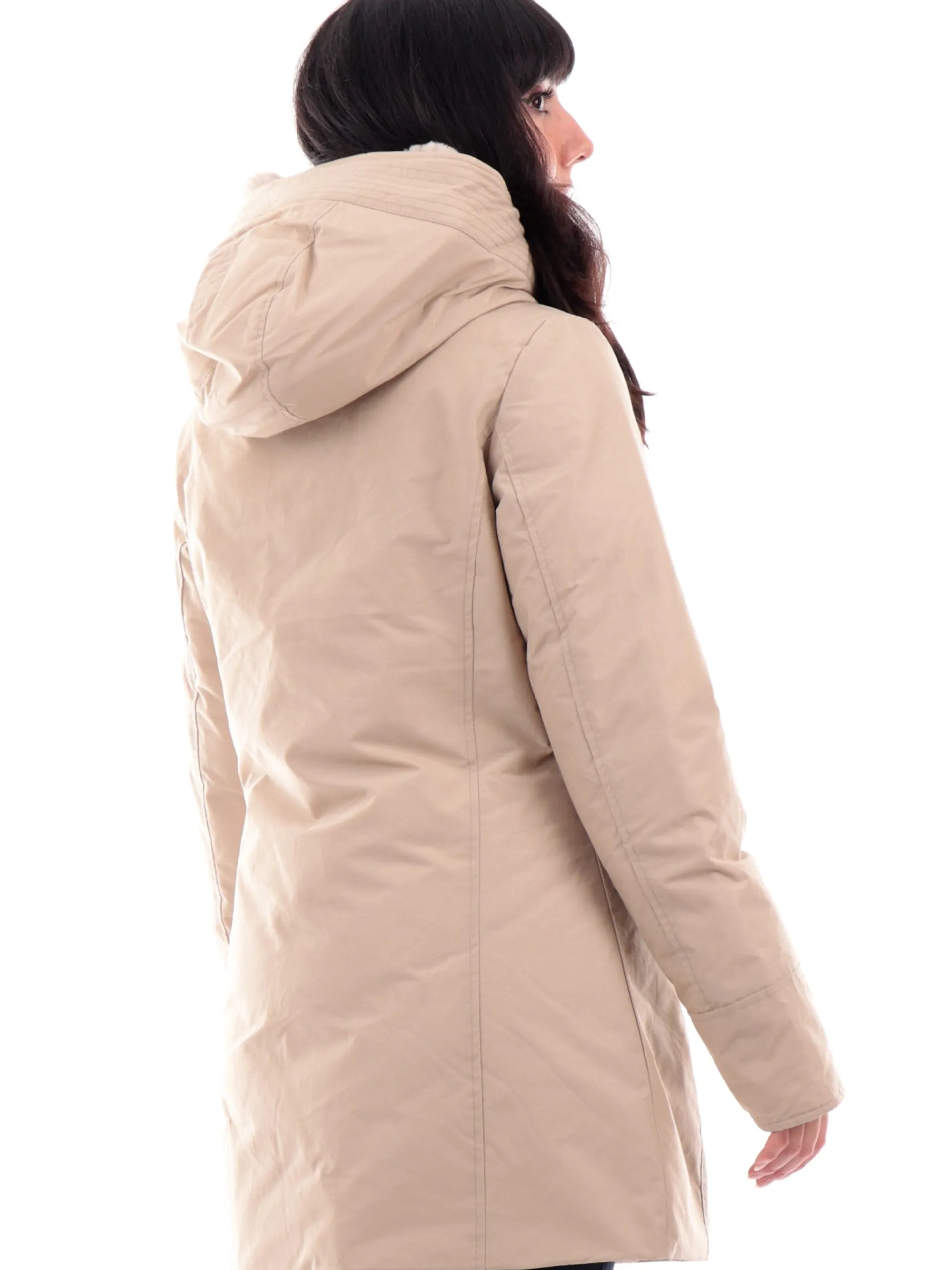 WOOLRICH Giubbotti*Giacca beige chiaro da donna Boulder Faux Fur Parka 0724FRUT0001