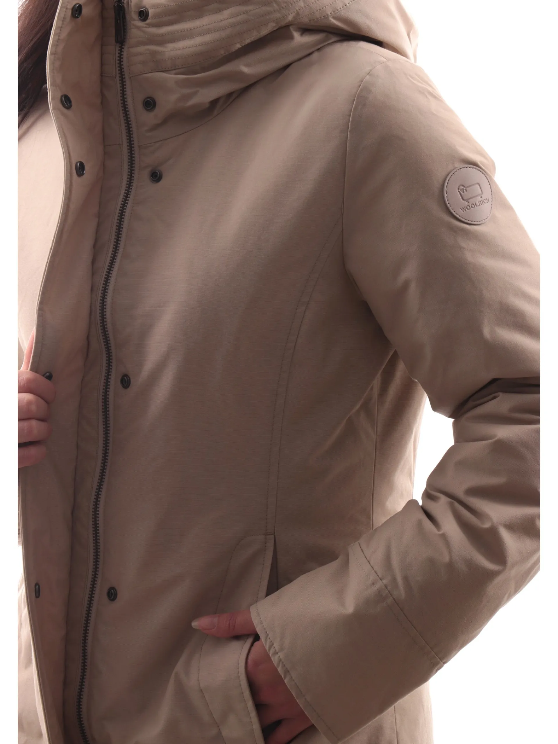 WOOLRICH Giubbotti*Giacca beige chiaro da donna Boulder Faux Fur Parka 0724FRUT0001