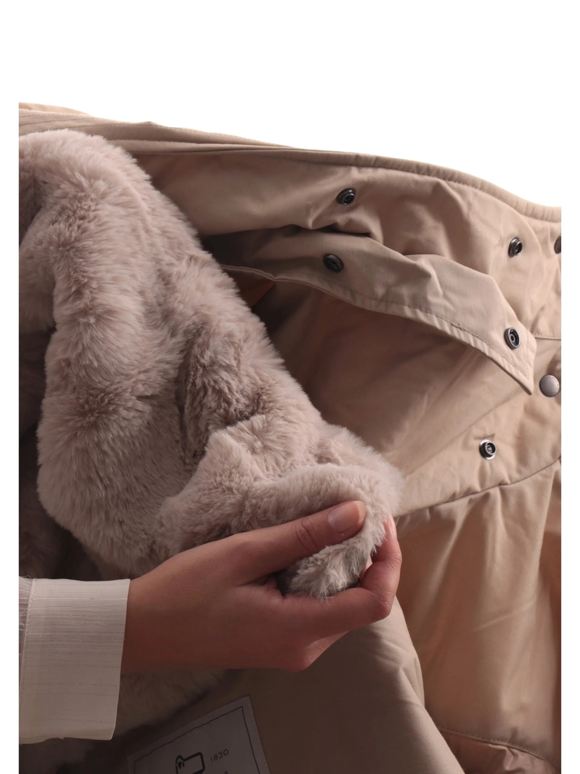 WOOLRICH Giubbotti*Giacca beige chiaro da donna Boulder Faux Fur Parka 0724FRUT0001