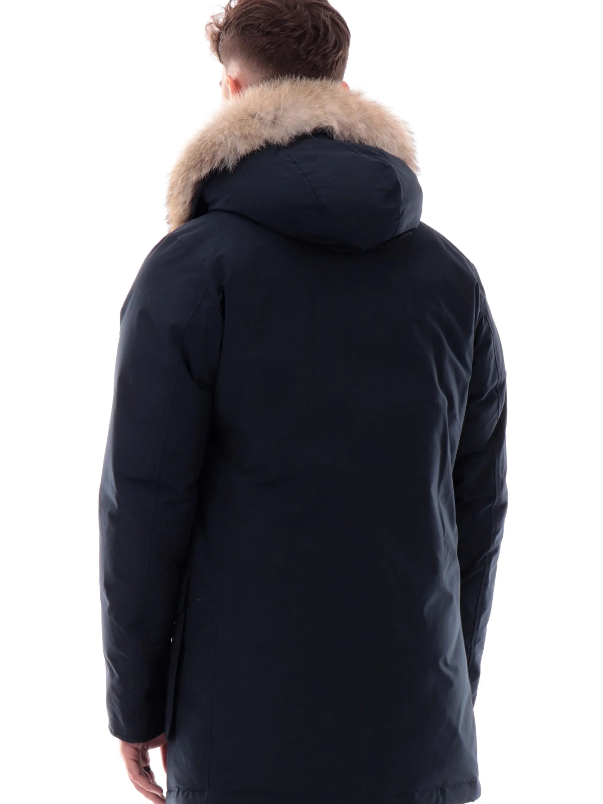 WOOLRICH Giubbotti*Giacca blu da Uomo Arctic Parka con Cappuccio pelliccia 0482MRUT0001