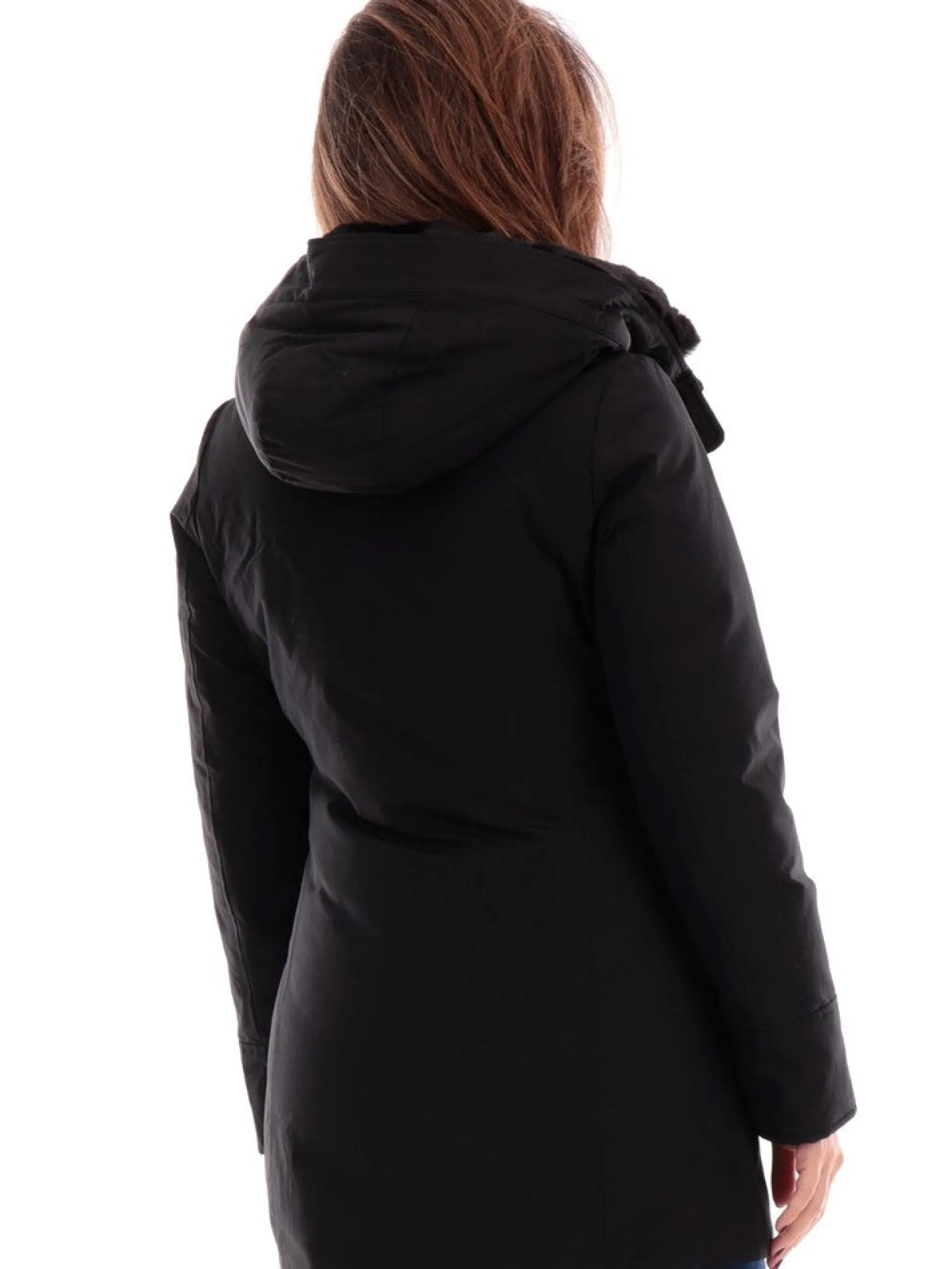 WOOLRICH Giubbotti*Giacca nera da donna Boulder Faux Fur Parka 0724FRUT0001