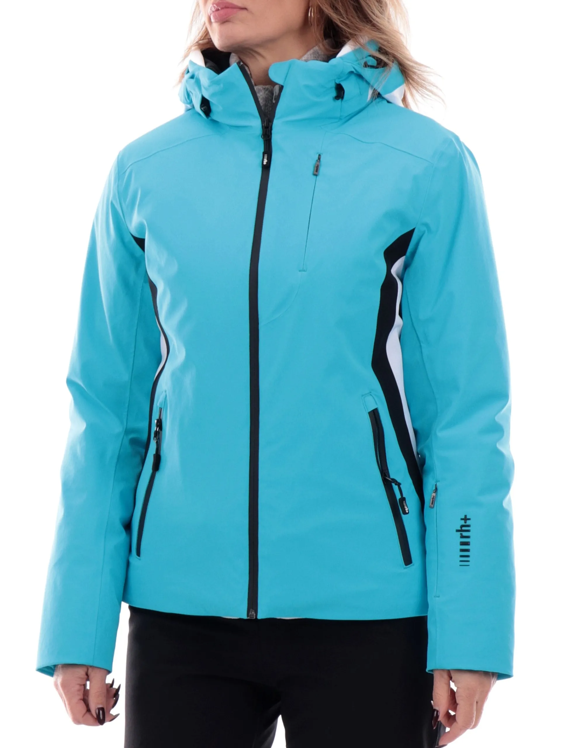 ZERORH+ Abbigliamento|Giubbini*Giacca Zero Rh bianca e celeste con cappuccio Tessa bicolore IND3149