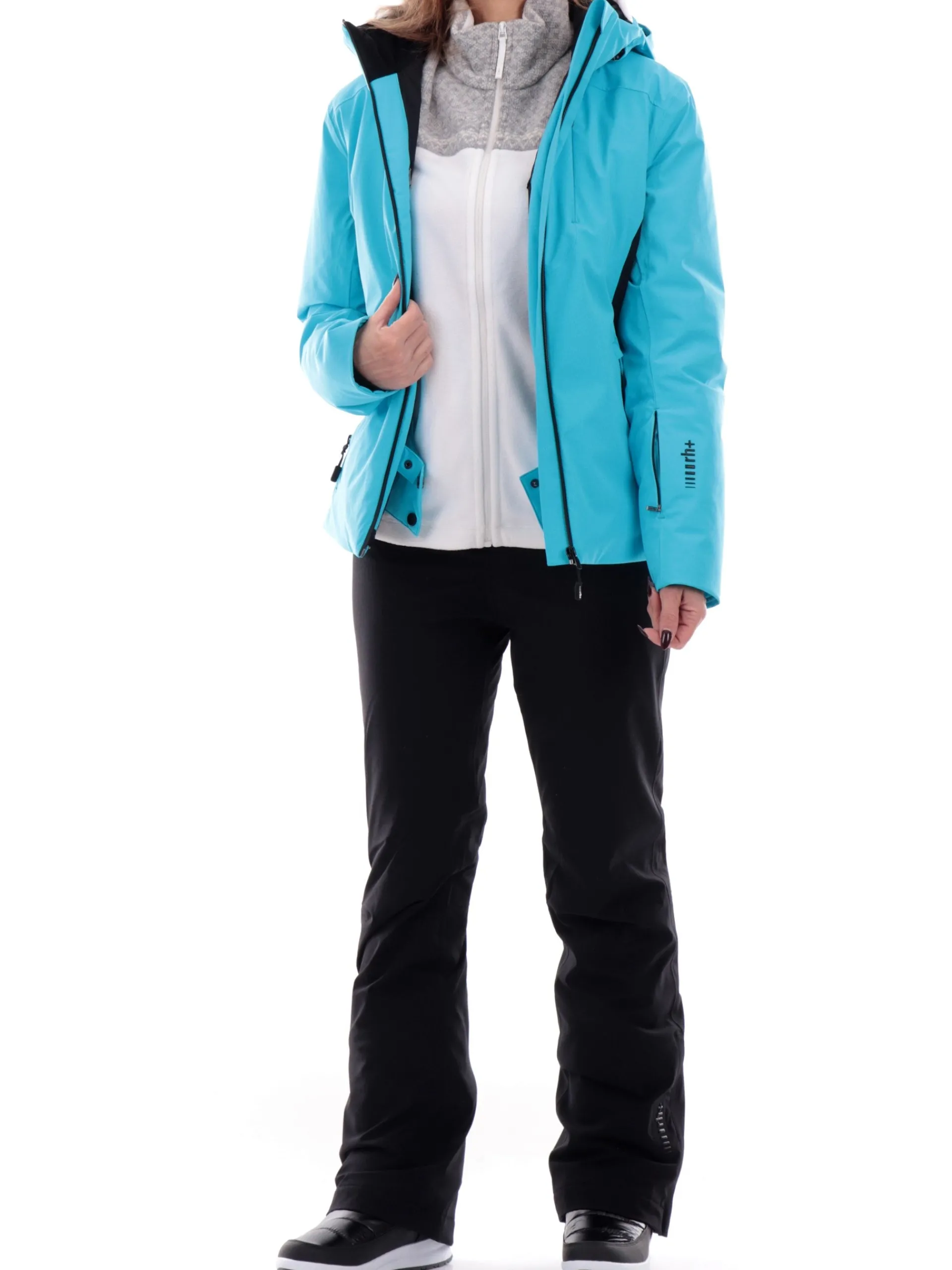 ZERORH+ Abbigliamento|Giubbini*Giacca Zero Rh bianca e celeste con cappuccio Tessa bicolore IND3149