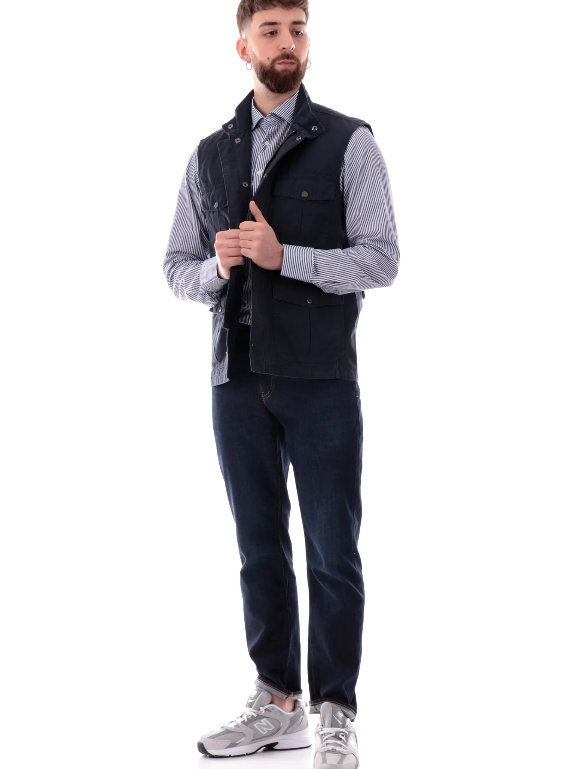 BARBOUR Gilet*Gilet blu Casual Corbridge da uomo con tasconi MGI0284