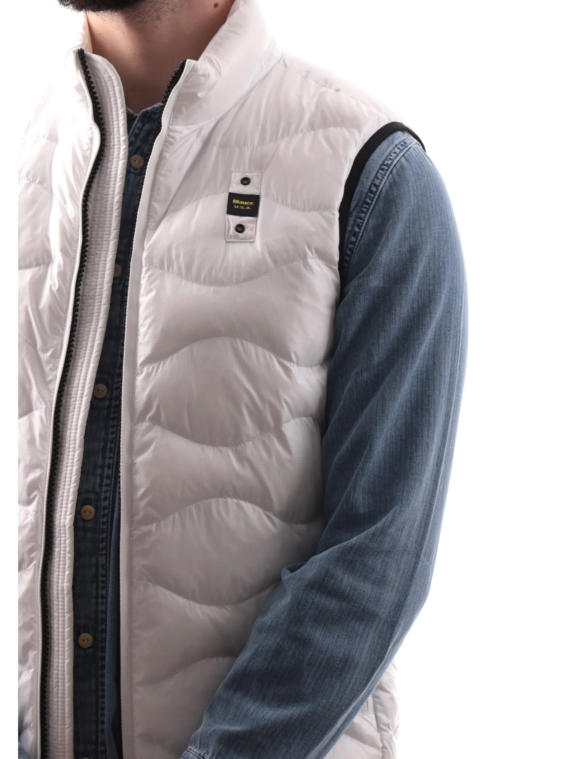 BLAUER Gilet*Gilet a onde bianco da uomo Danny X02230005958100