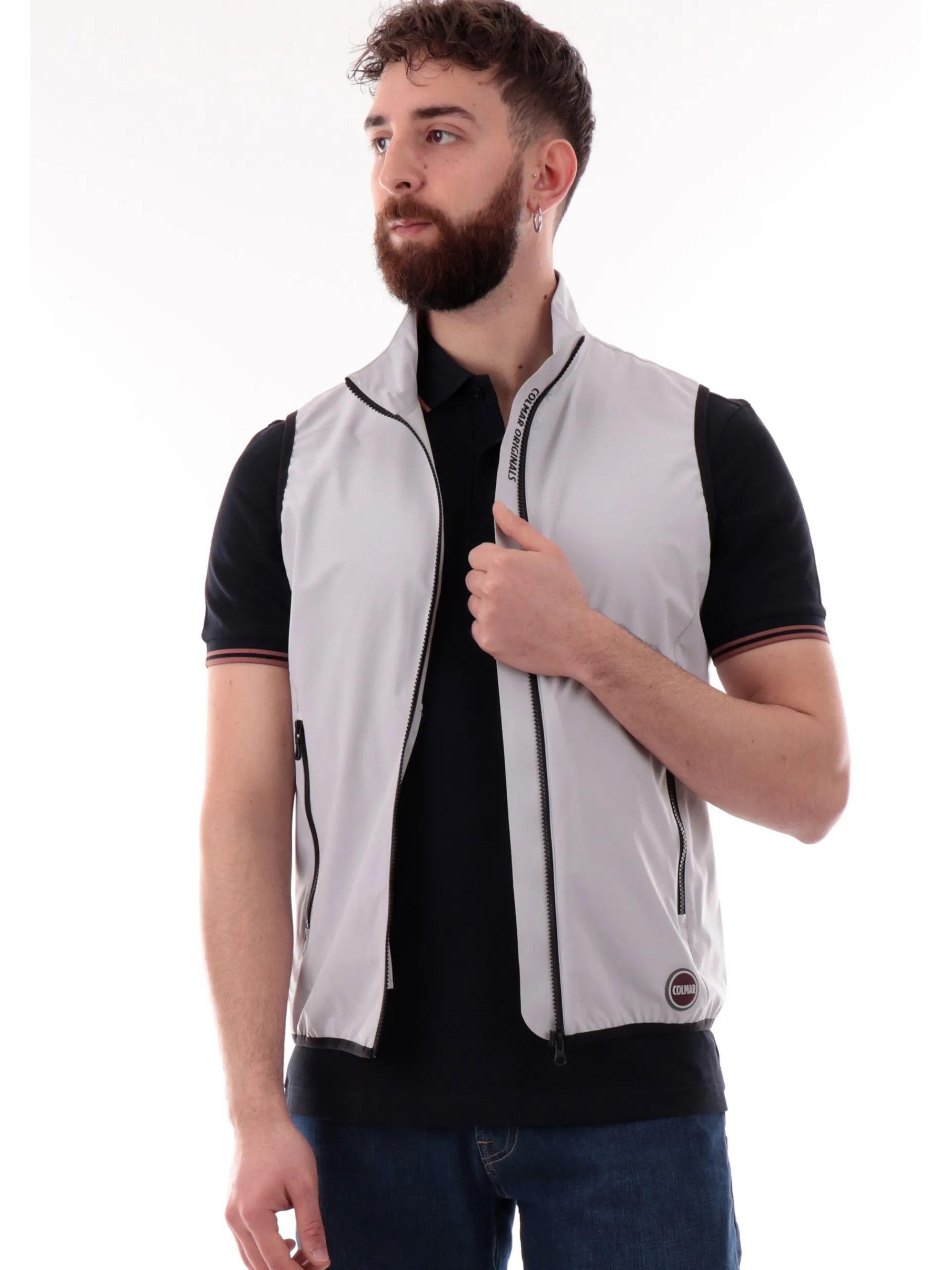 COLMAR Gilet*Gilet grigio da uomo tessuto tecnico 1809R6WV