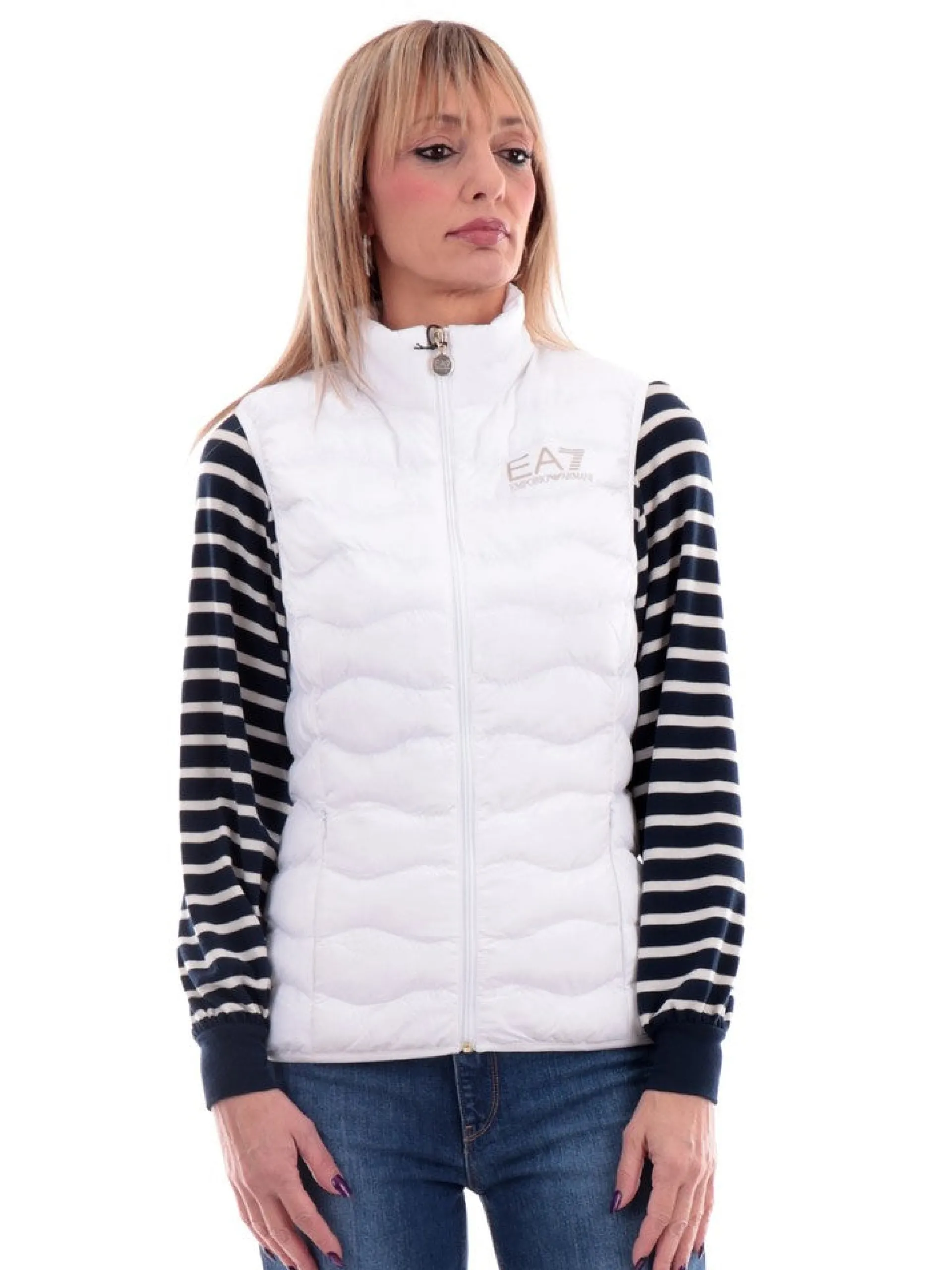 EMPORIO ARMANI 7 Gilet*Gilet Emporio Armani EA7 bianco da donna 8NTQ08TNF8Z