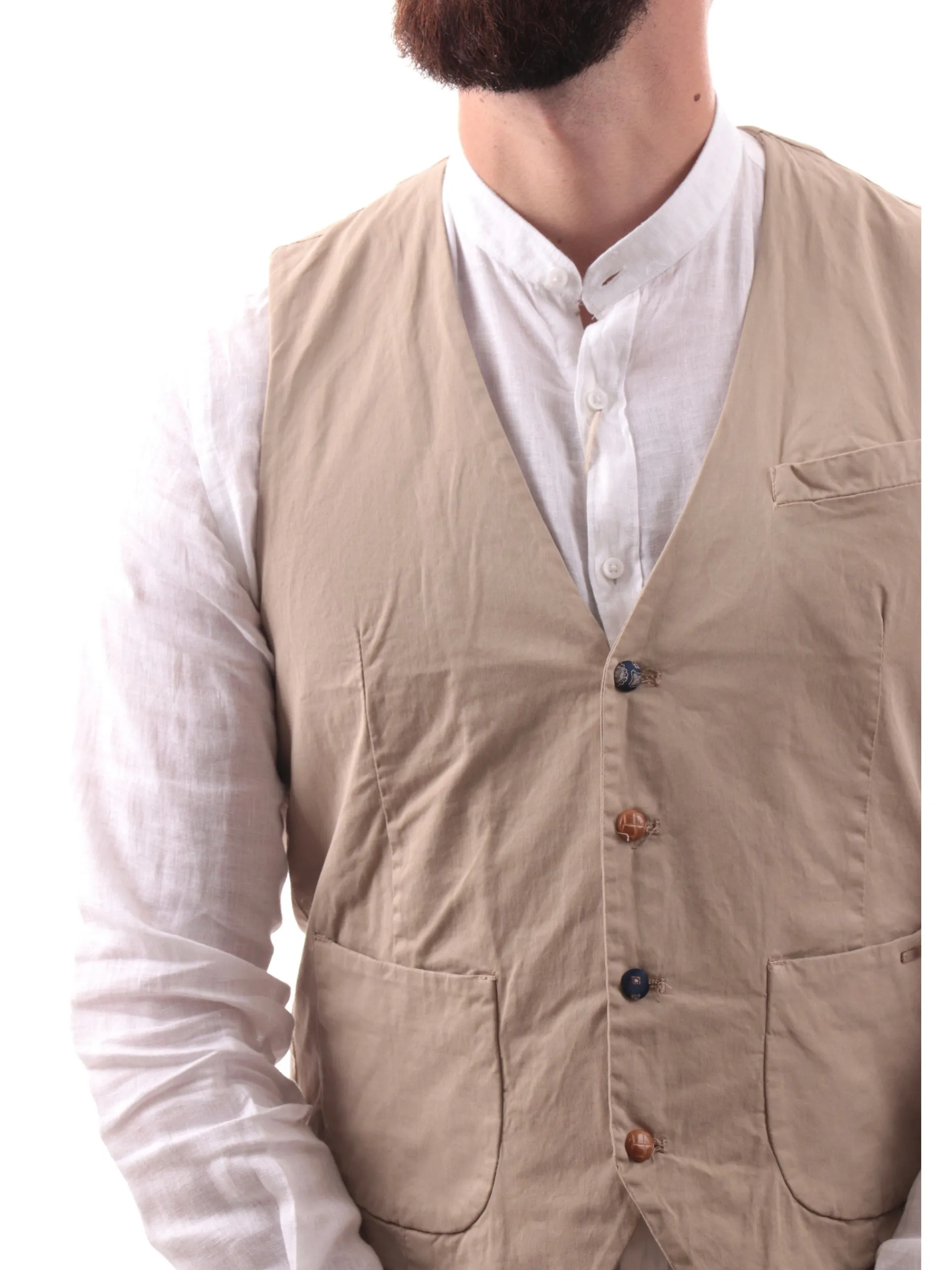 GIANNI LUPO Gilet*Gilet Beige da uomo elegante con bottoni GL9710S25