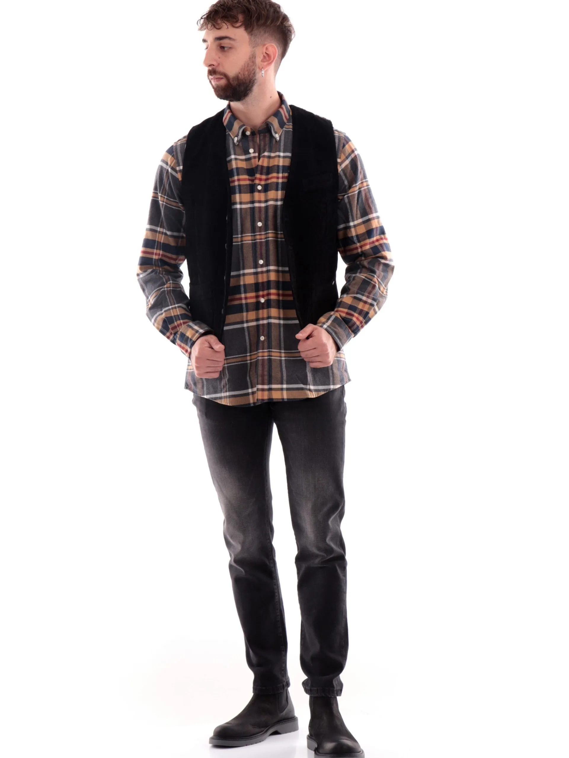 GIANNI LUPO Gilet*Gilet nero da uomo elegante GL5159BD
