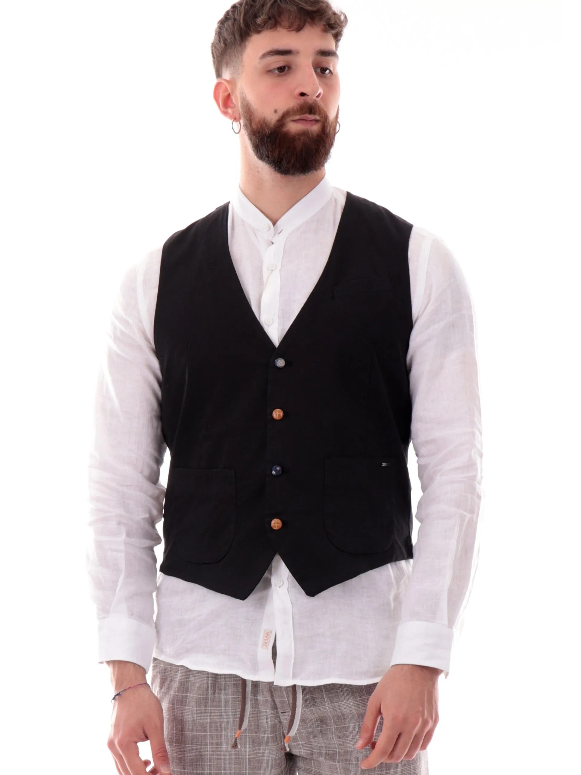 GIANNI LUPO Gilet*Gilet nero da uomo GL9710S25