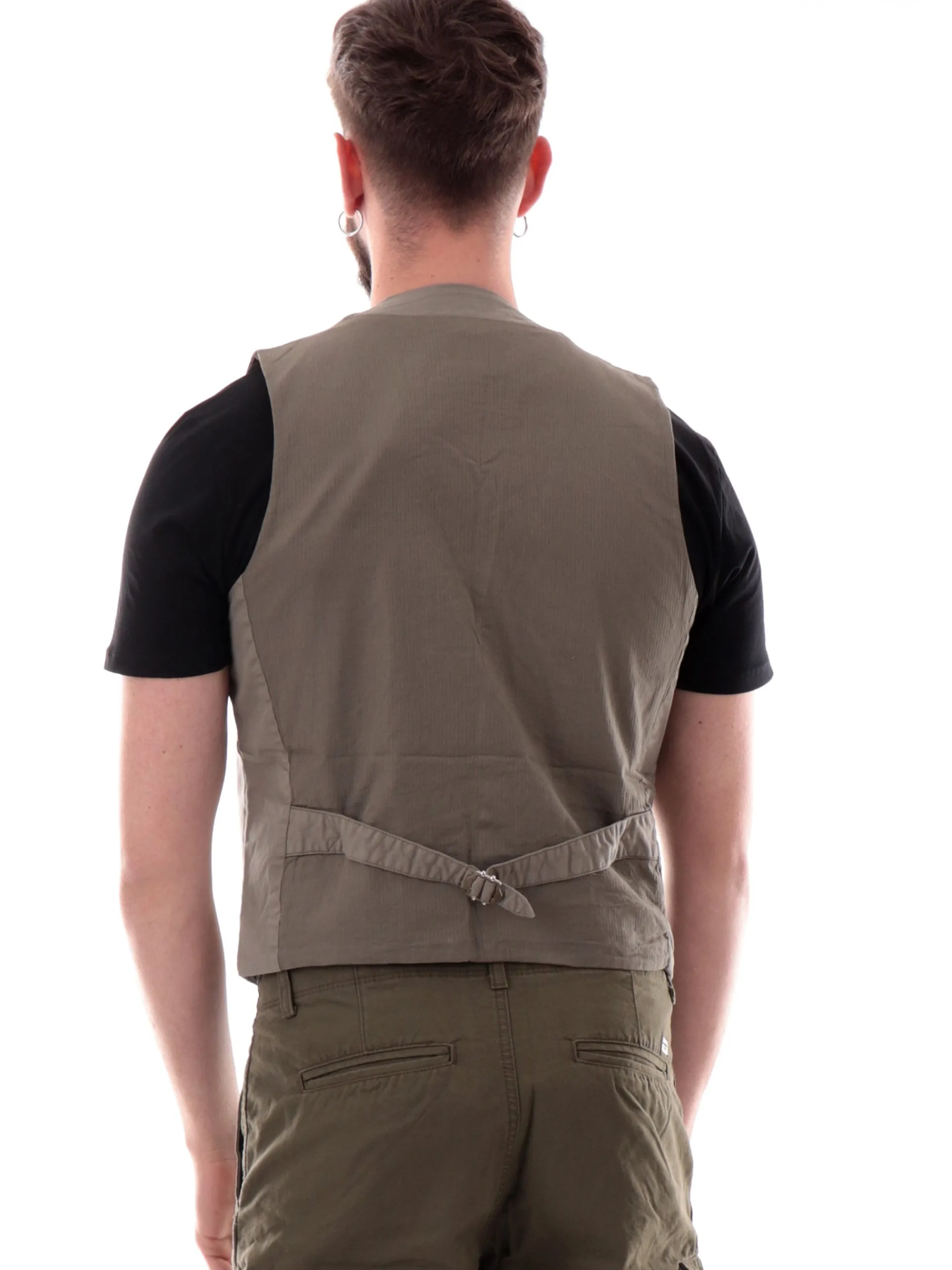 GIANNI LUPO Gilet*Gilet verde da uomo elegante con bottoni GL9710S25