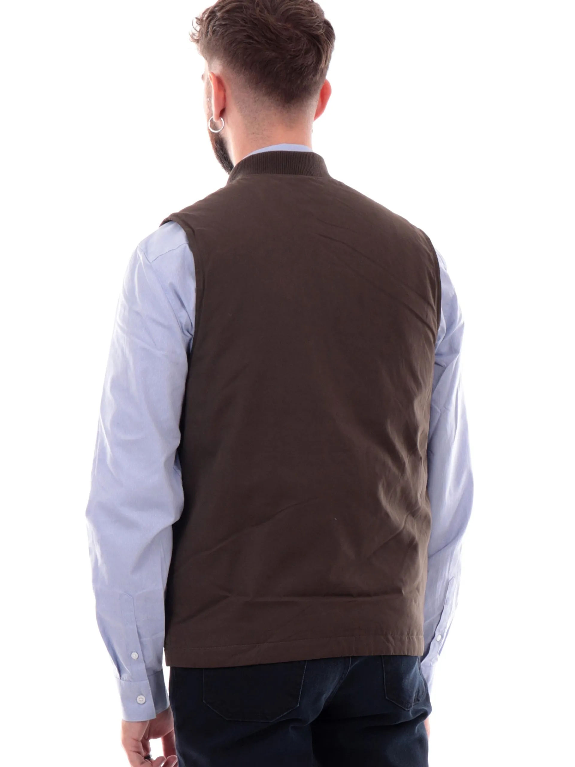 IMPURE Gilet*Gilet verde da uomo tasconi con patta WALKER