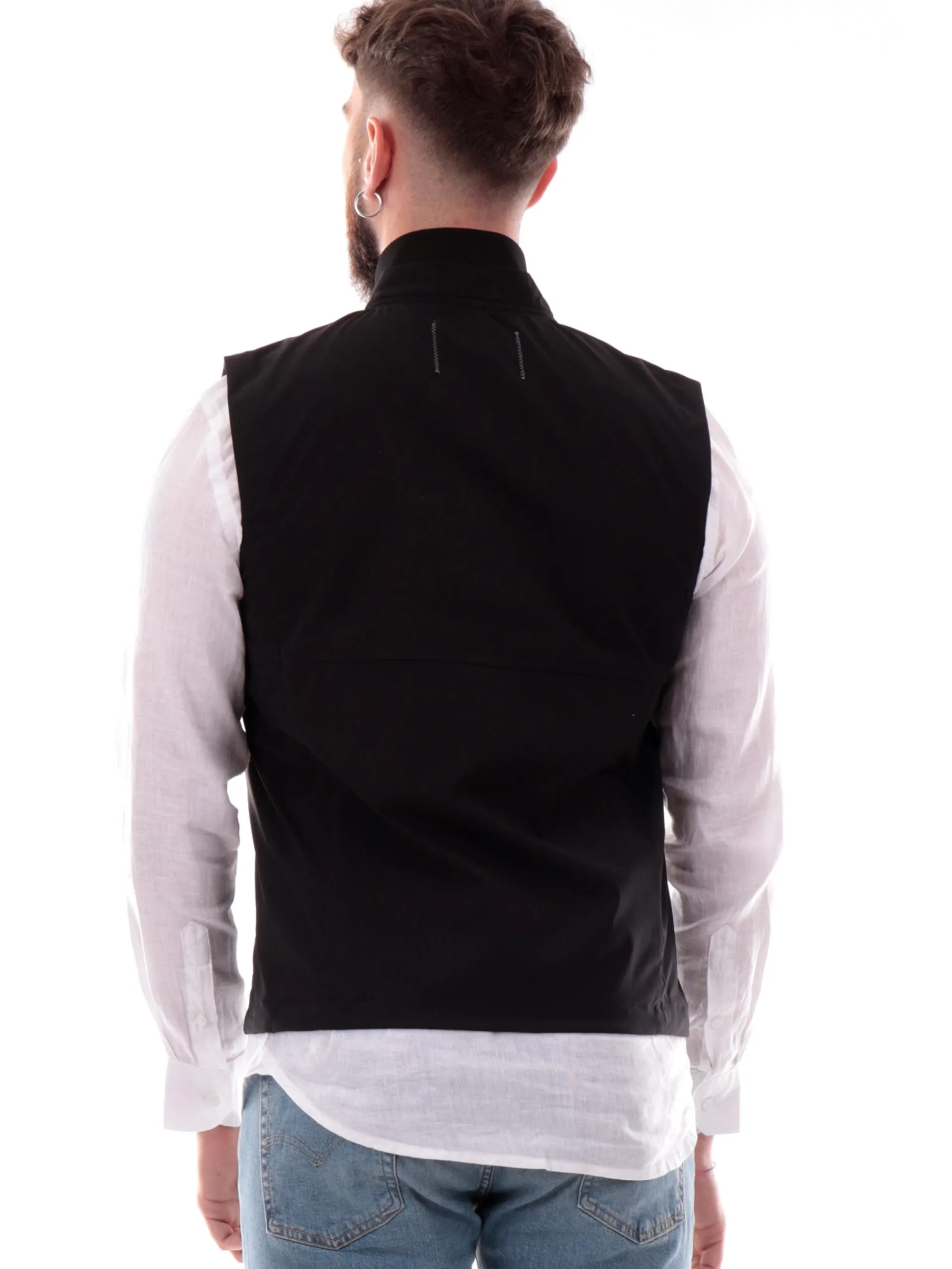 REFRIGIWEAR Gilet*Gilet nero da uomo Eric Vest tessuto tecnico G20408 G06000
