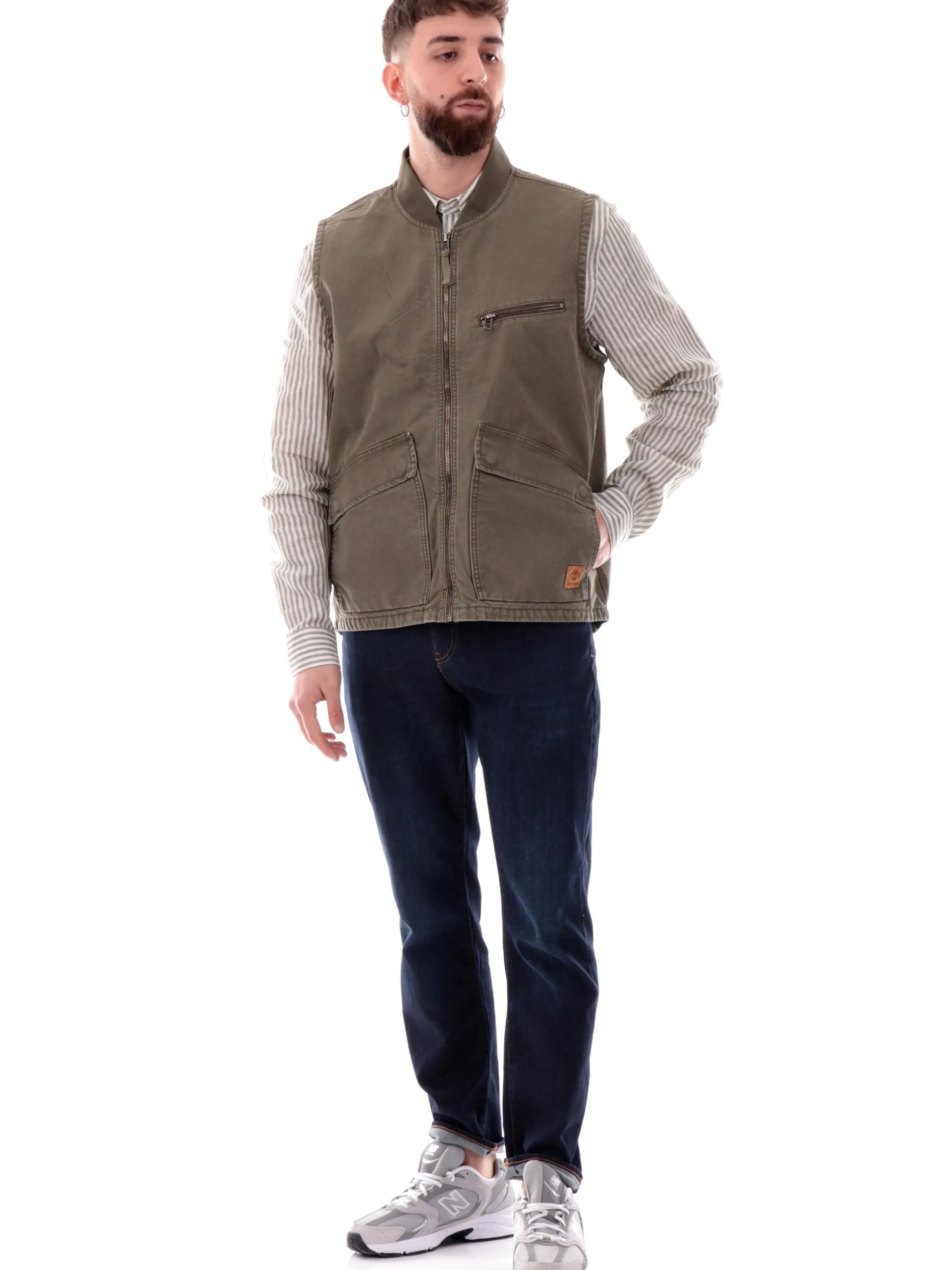 TIMBERLAND Gilet*Gilet verde militare da uomo Washed Canvas TB0A6GF7