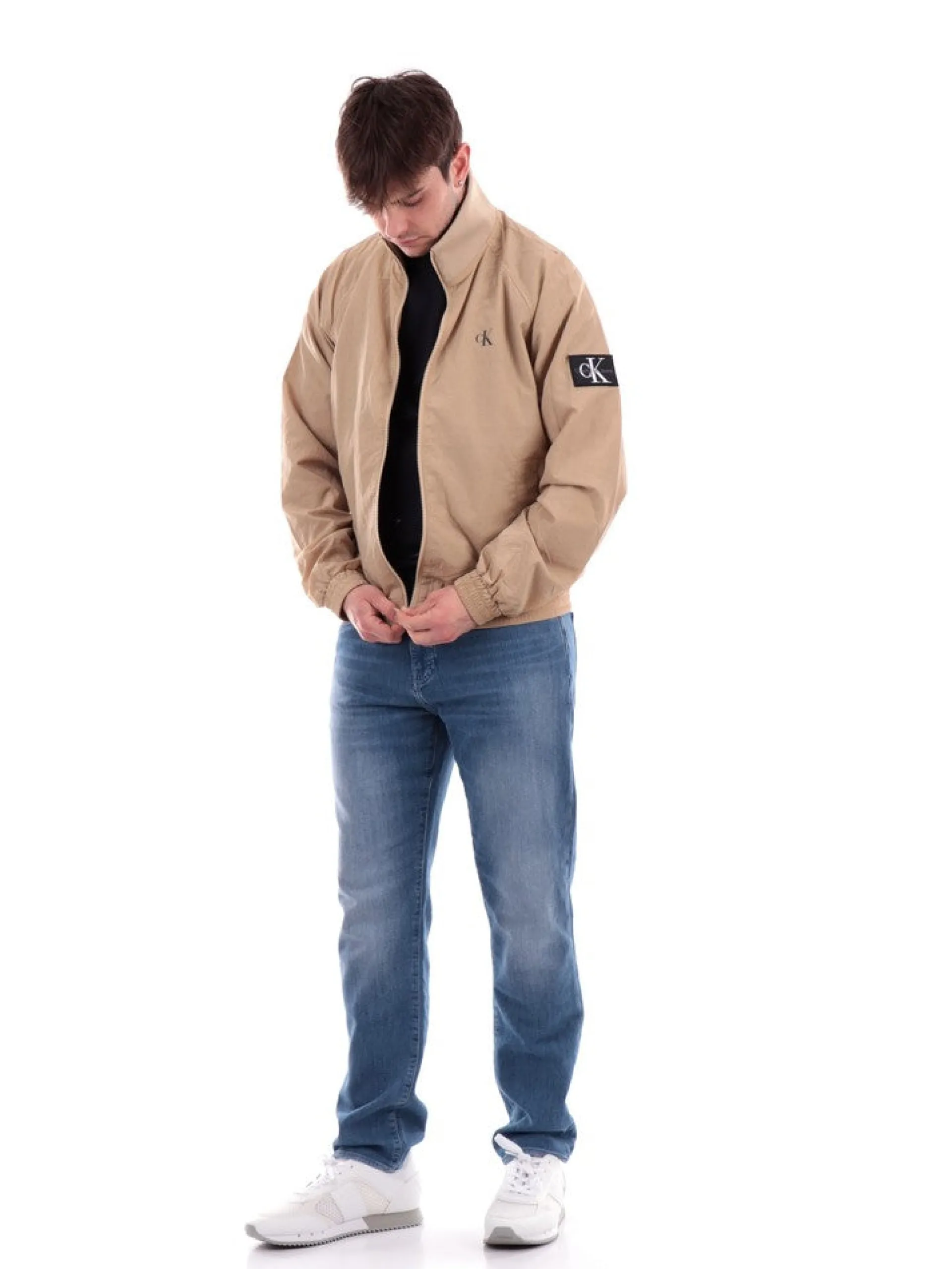 CALVIN KLEIN Giubbini*Giubbino beige da uomo Unpadded Harrington J30J325102