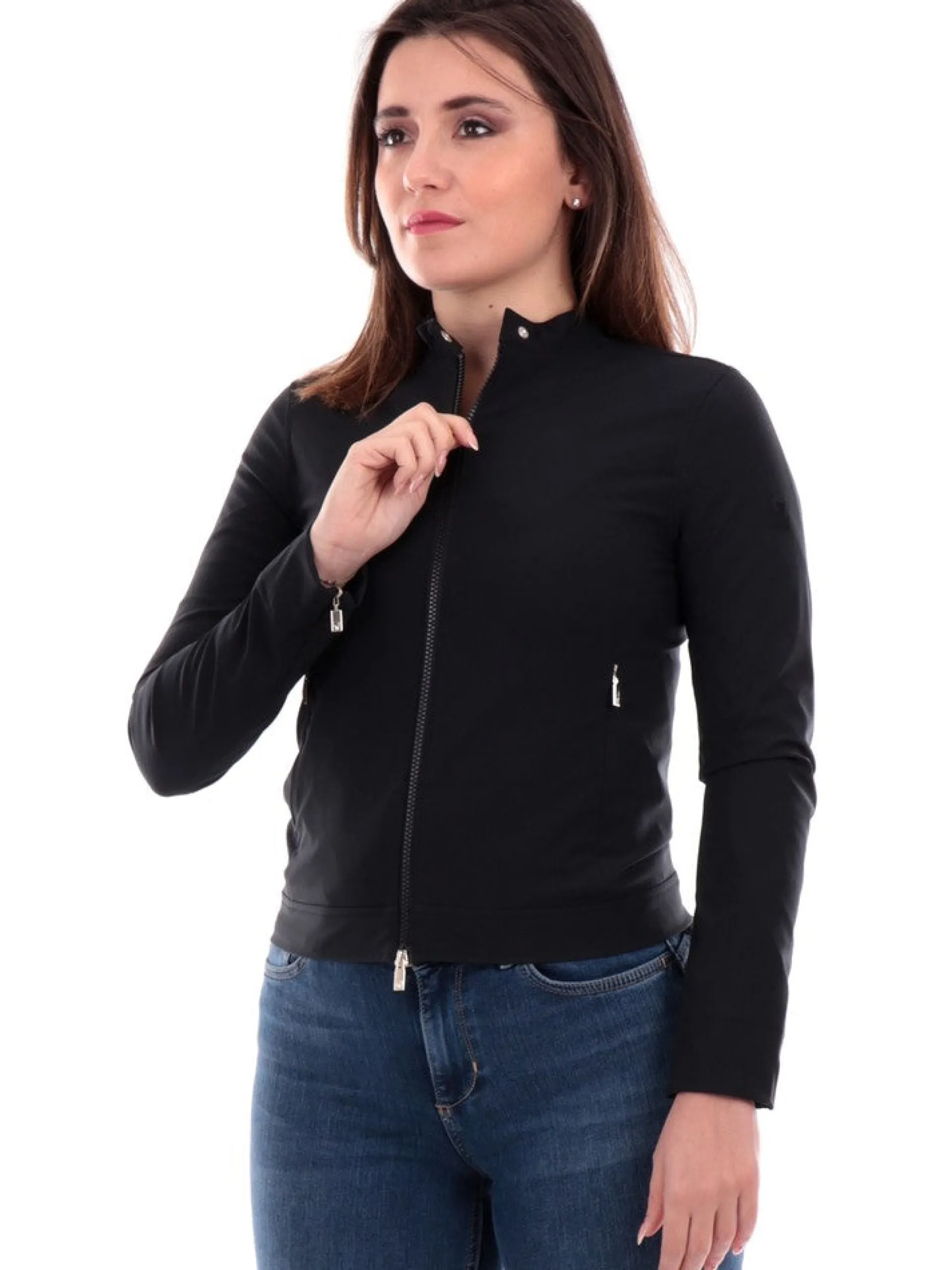 CIESSE Giubbini*Giubbino Piumini nero da donna Magi Soft Biker WJ32726P0U23