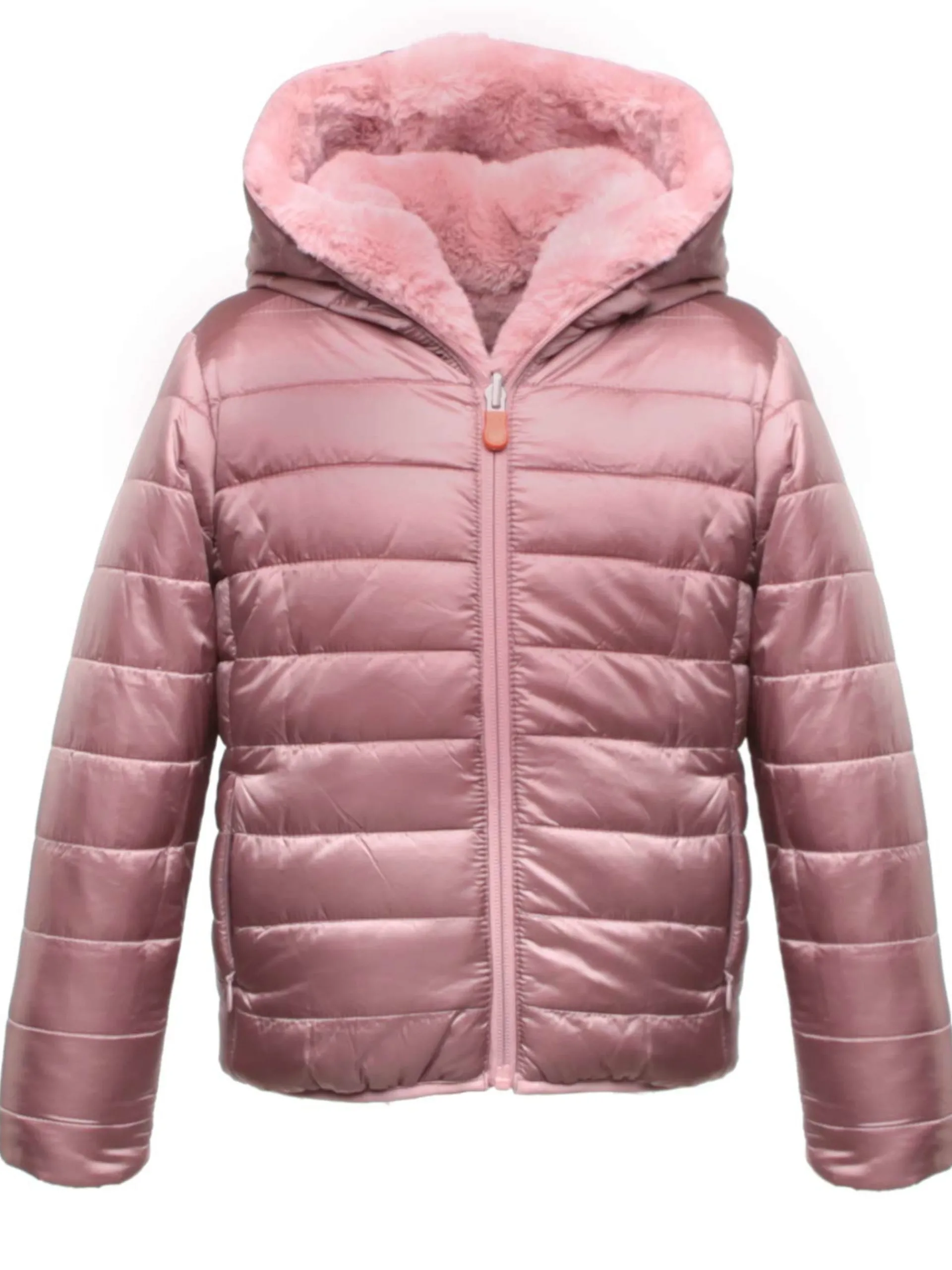 SAVE THE DUCK Capispalla*Giubbino reversibile rosa da bambina Chloe pelliccia eco J33540GFURY19
