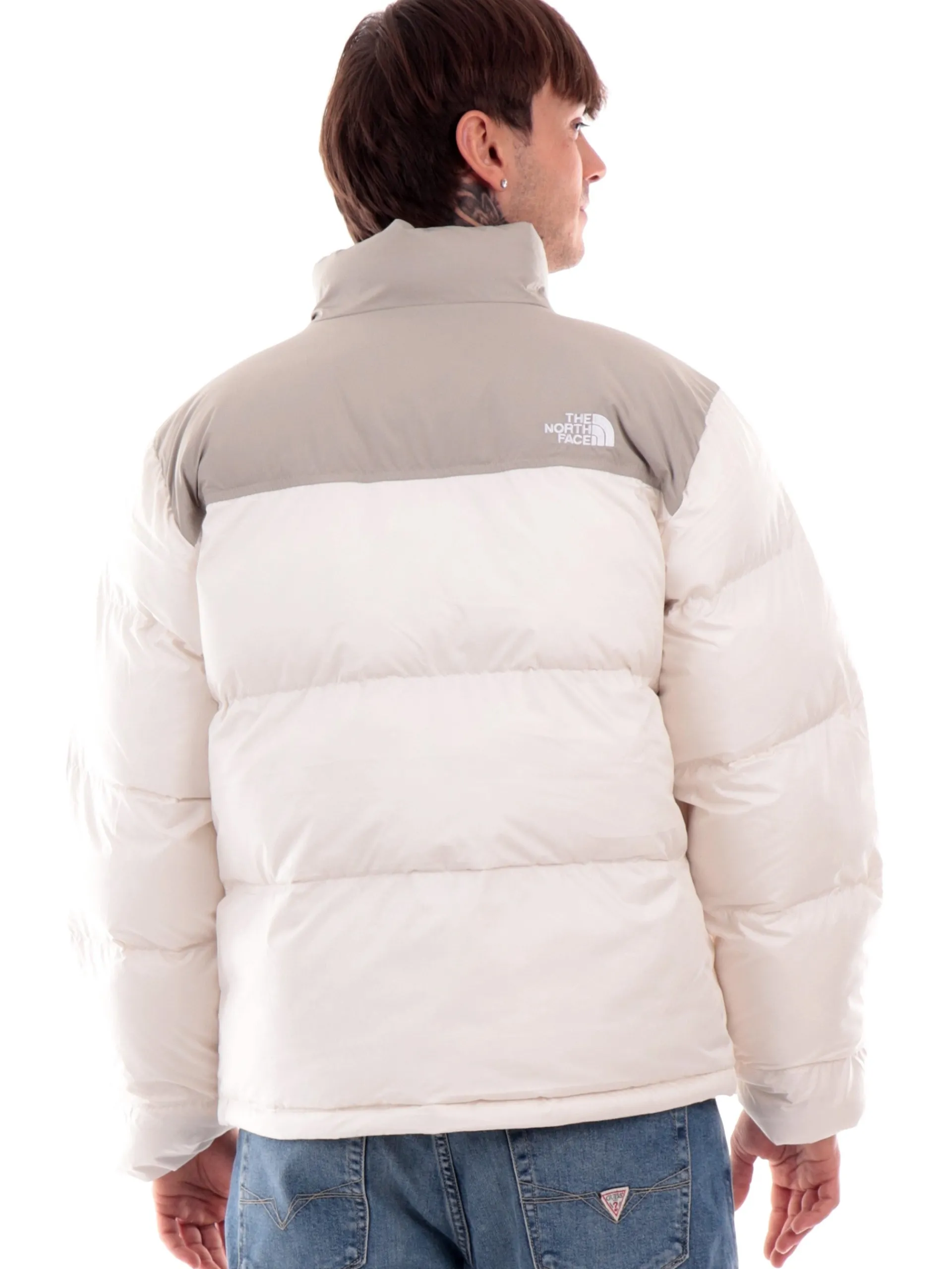 THE NORTH FACE Giubbini*Giubbino Saikuru bianco e grigio da uomo logo ricamato NF0A853I