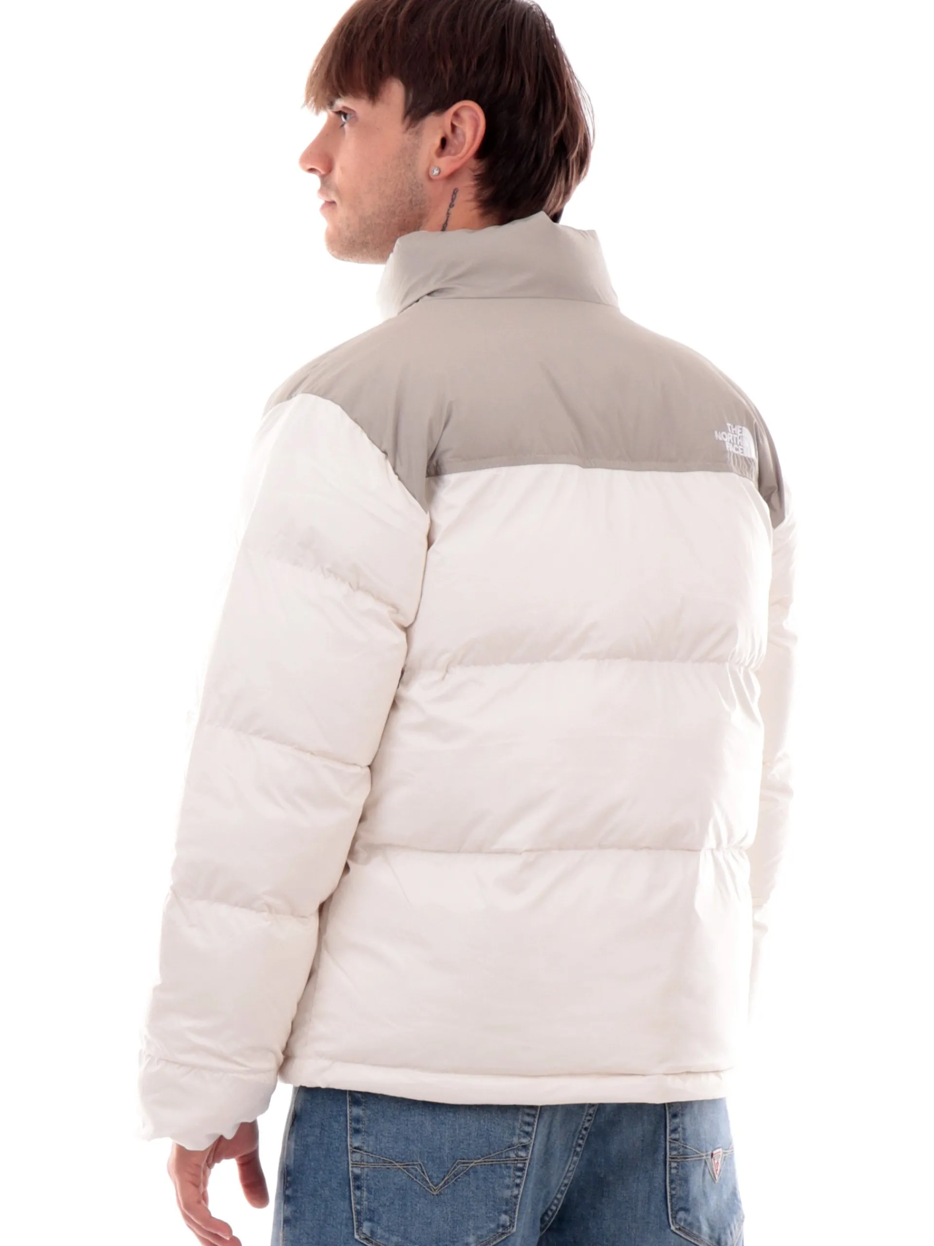 THE NORTH FACE Giubbini*Giubbino Saikuru bianco e grigio da uomo logo ricamato NF0A853I