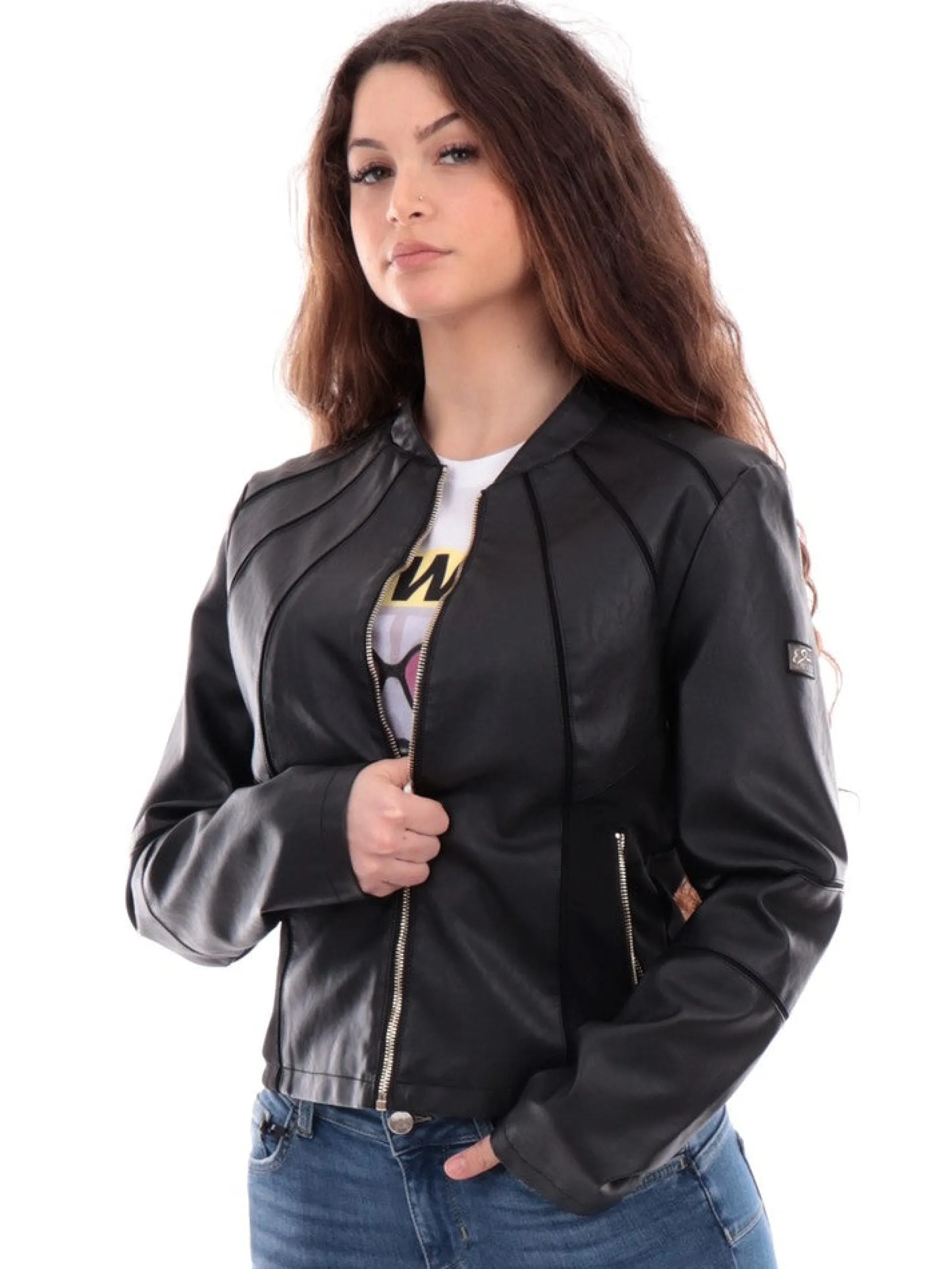 YES ZEE Giubbini*Giubbino nero da donna J405 G100
