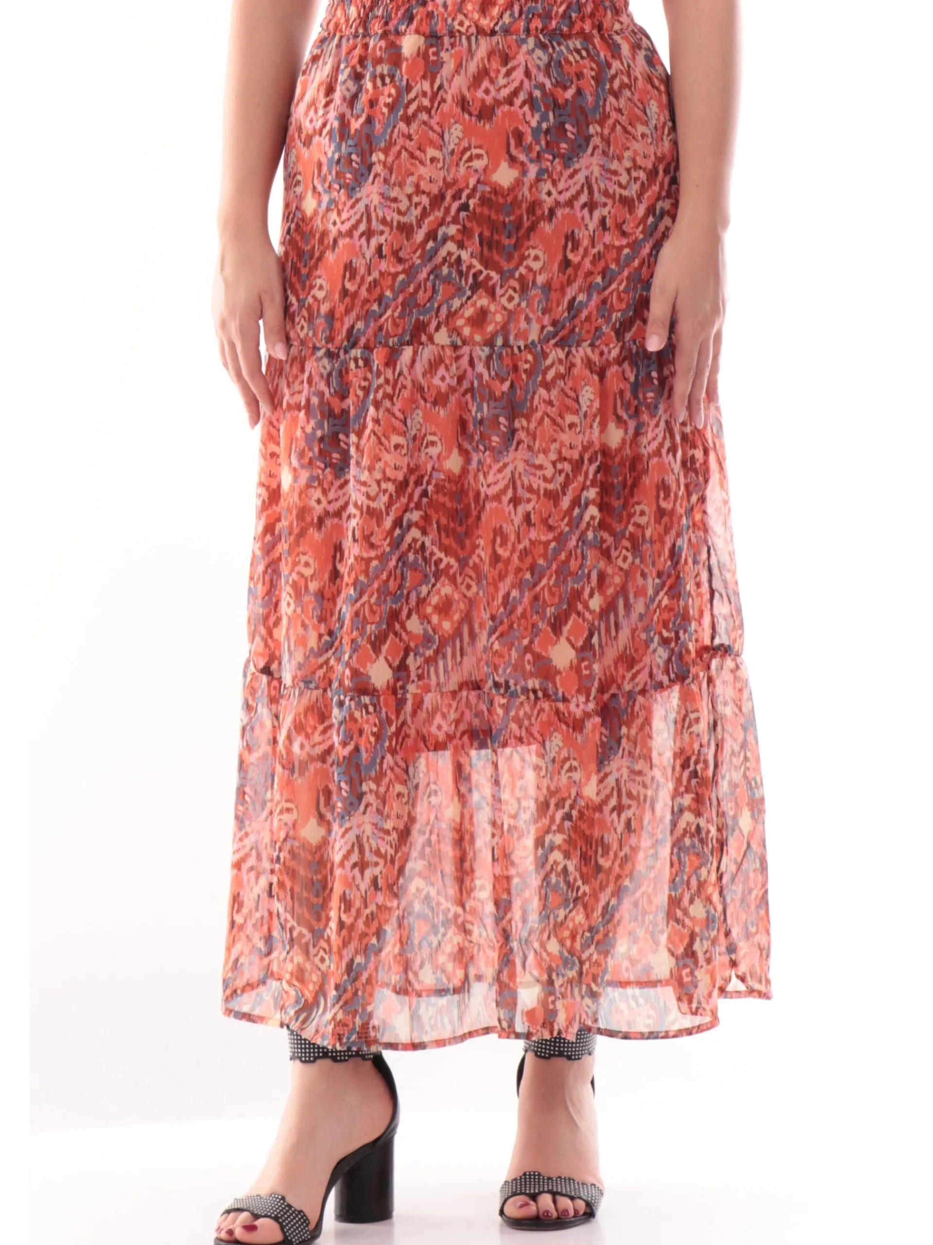 ONLY Gonne*Gonna donna arancione fantasia foulard svasata 15341603