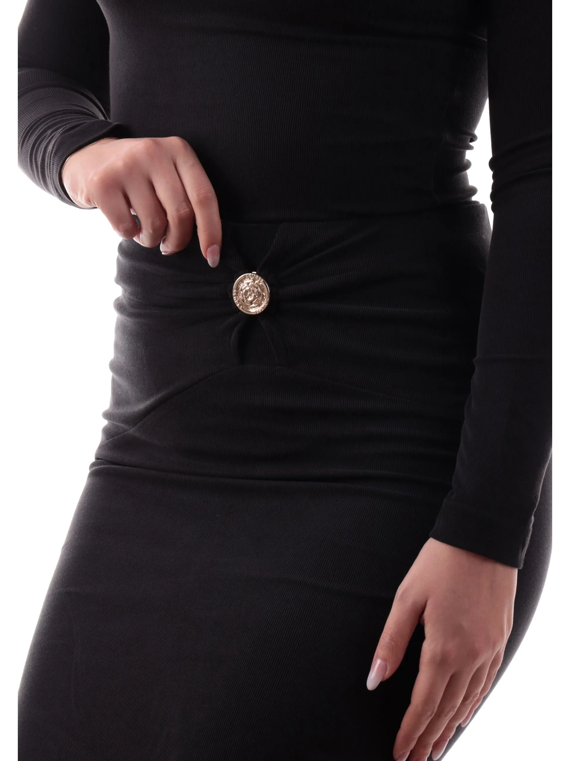 GUESS Gonne*Gonna nera da donna bottone oro decorativo W5RD53KAQL2