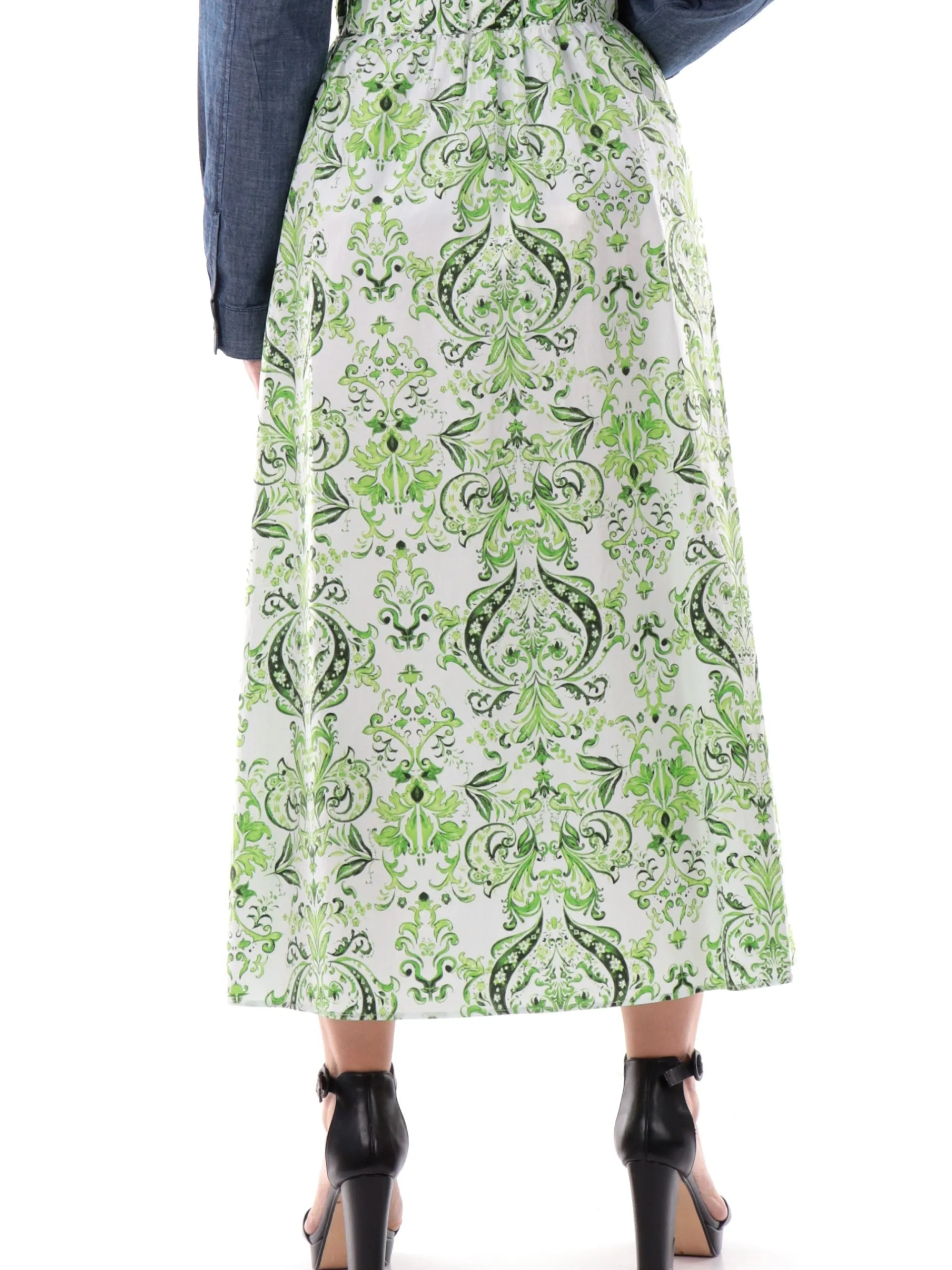 LIU JO MILANO Gonne*Gonna Liu Jo verde floreale da donna lunga svasata WA5173T4853