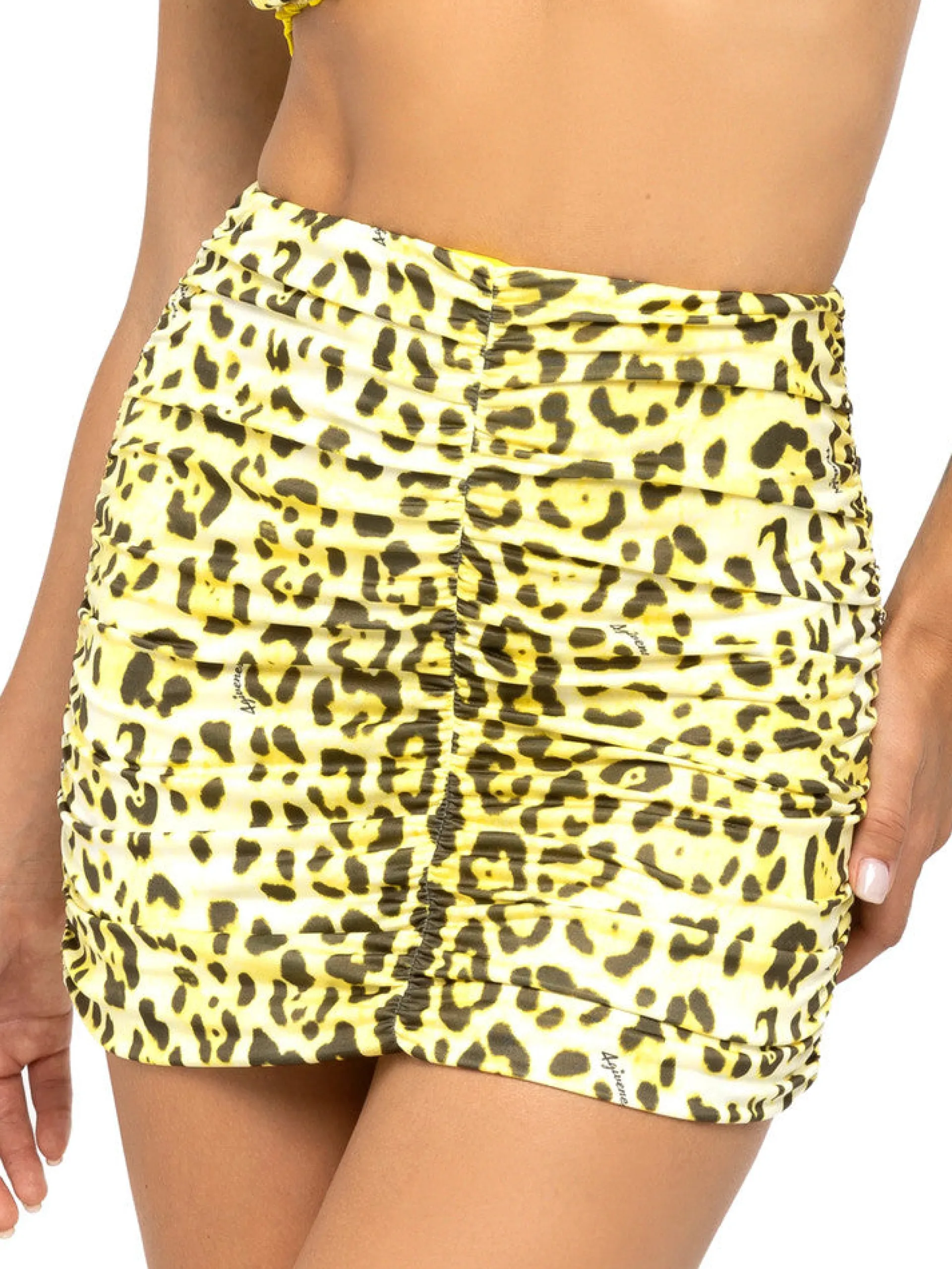 4GIVENESS Gonne*Gonna mare gialla leopardata da donna Pretty Leo FGCW3737