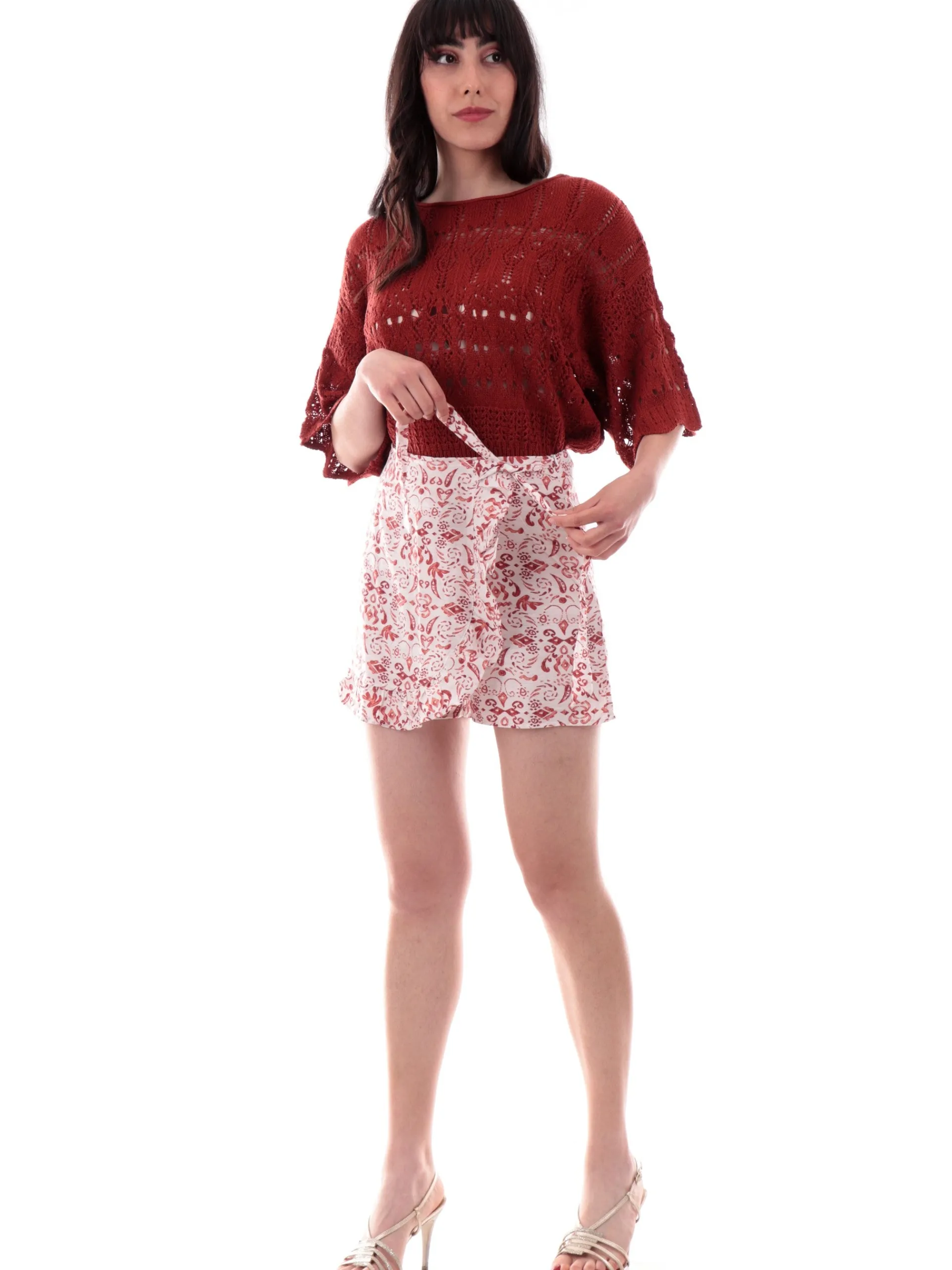 TIFFOSI Shorts*Gonna pantaloncino a portafoglio donna bianco e rosso 10059977447