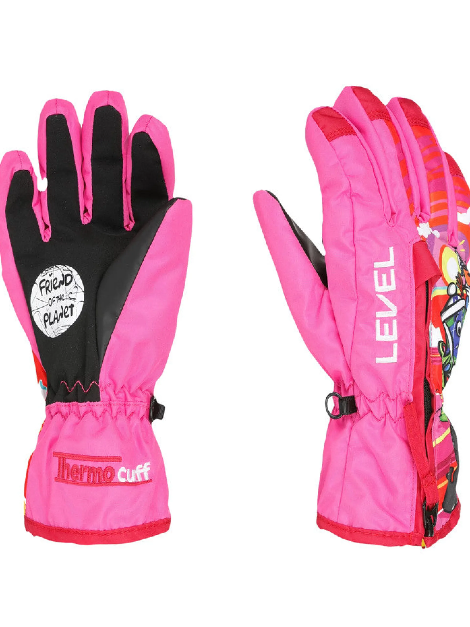 LEVEL Accessori*Guanti sci rosa da bambina Dudy 4183JG