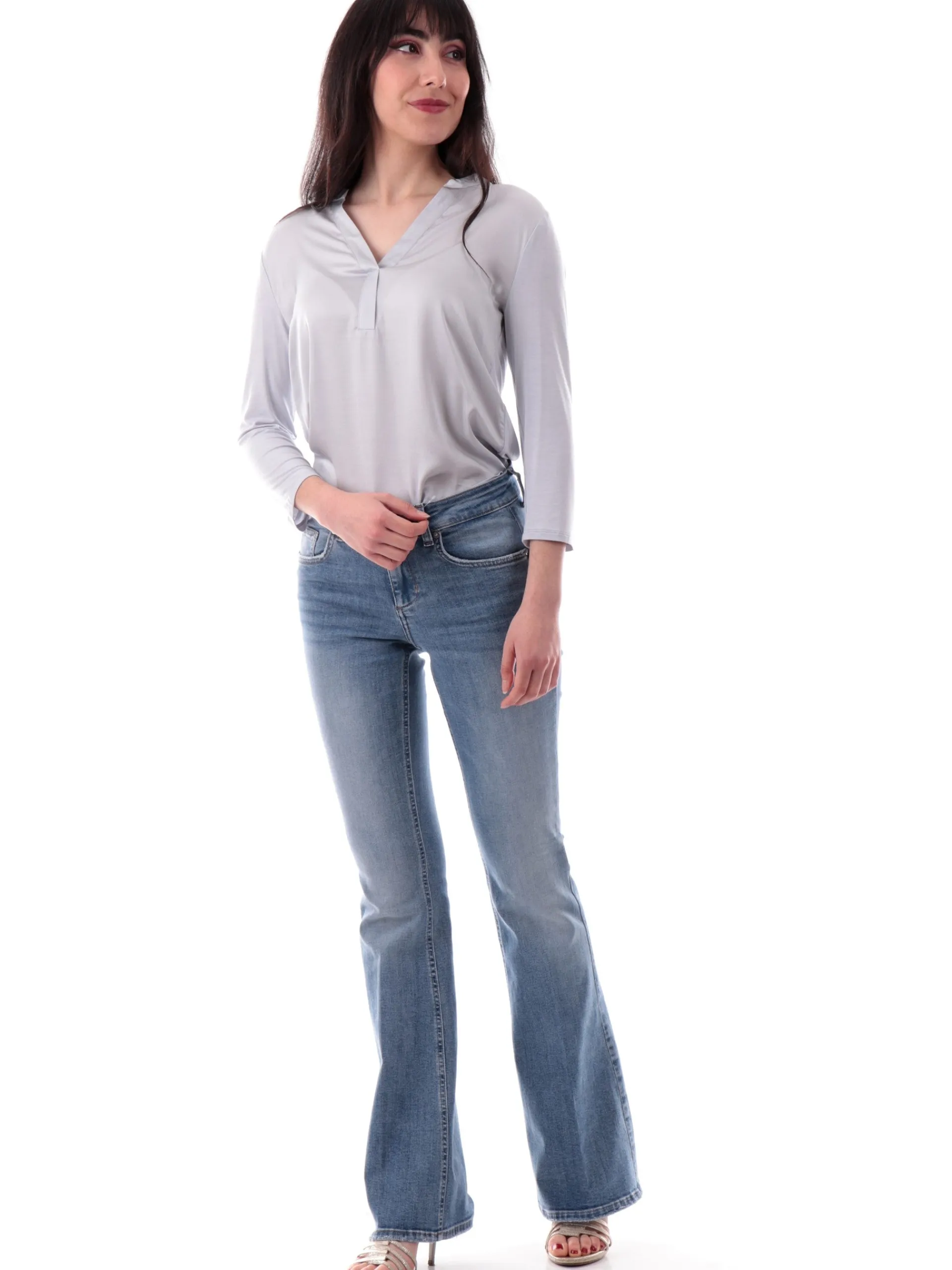 LIU JO MILANO Jeans*Jeans Flare Liu Jo Bottom Up da donna cinque tasche UA5020DS058