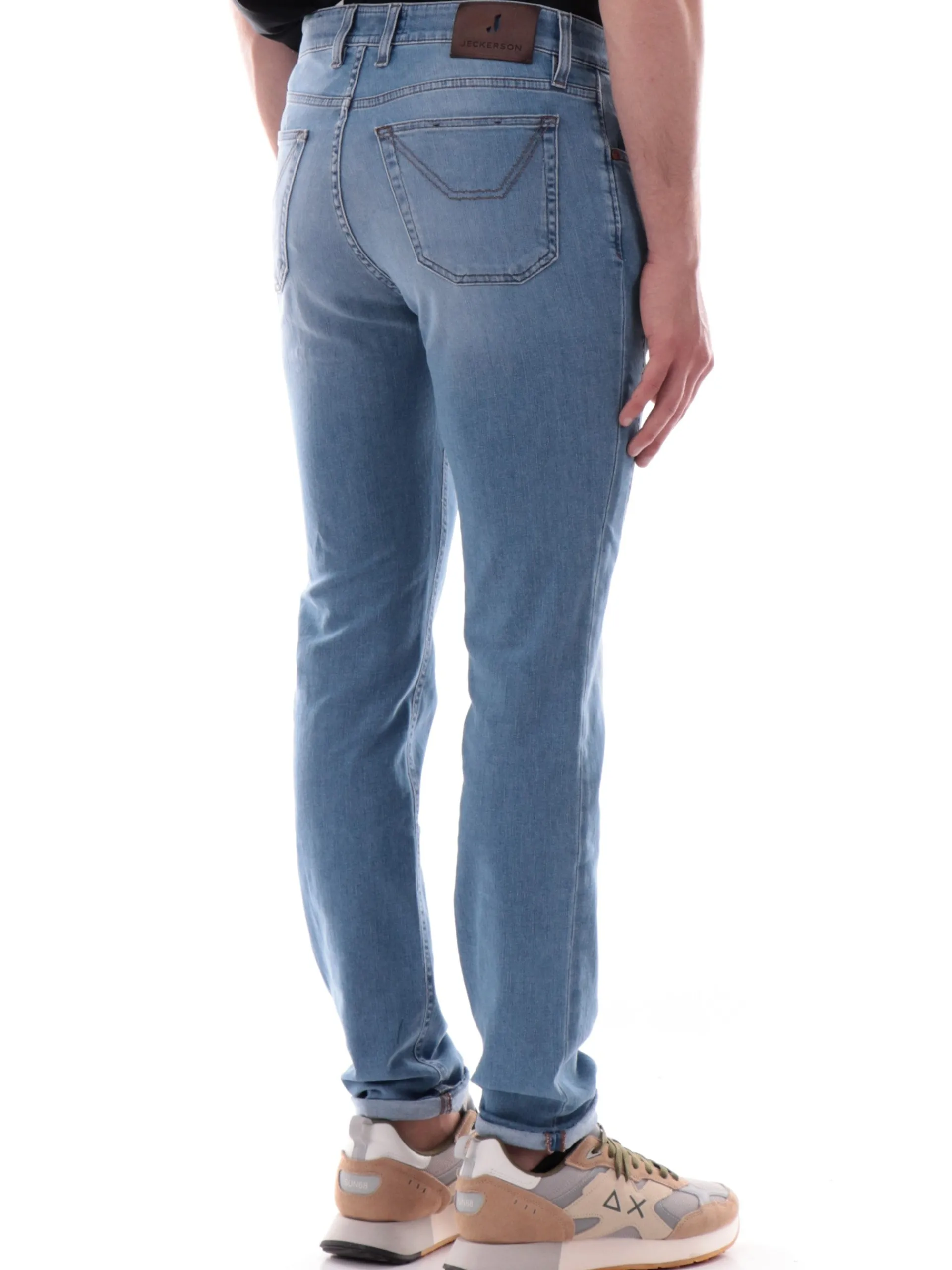JECKERSON Jeans*Jeans John blu da uomo Slim con toppe UPPA077DEN037 D110