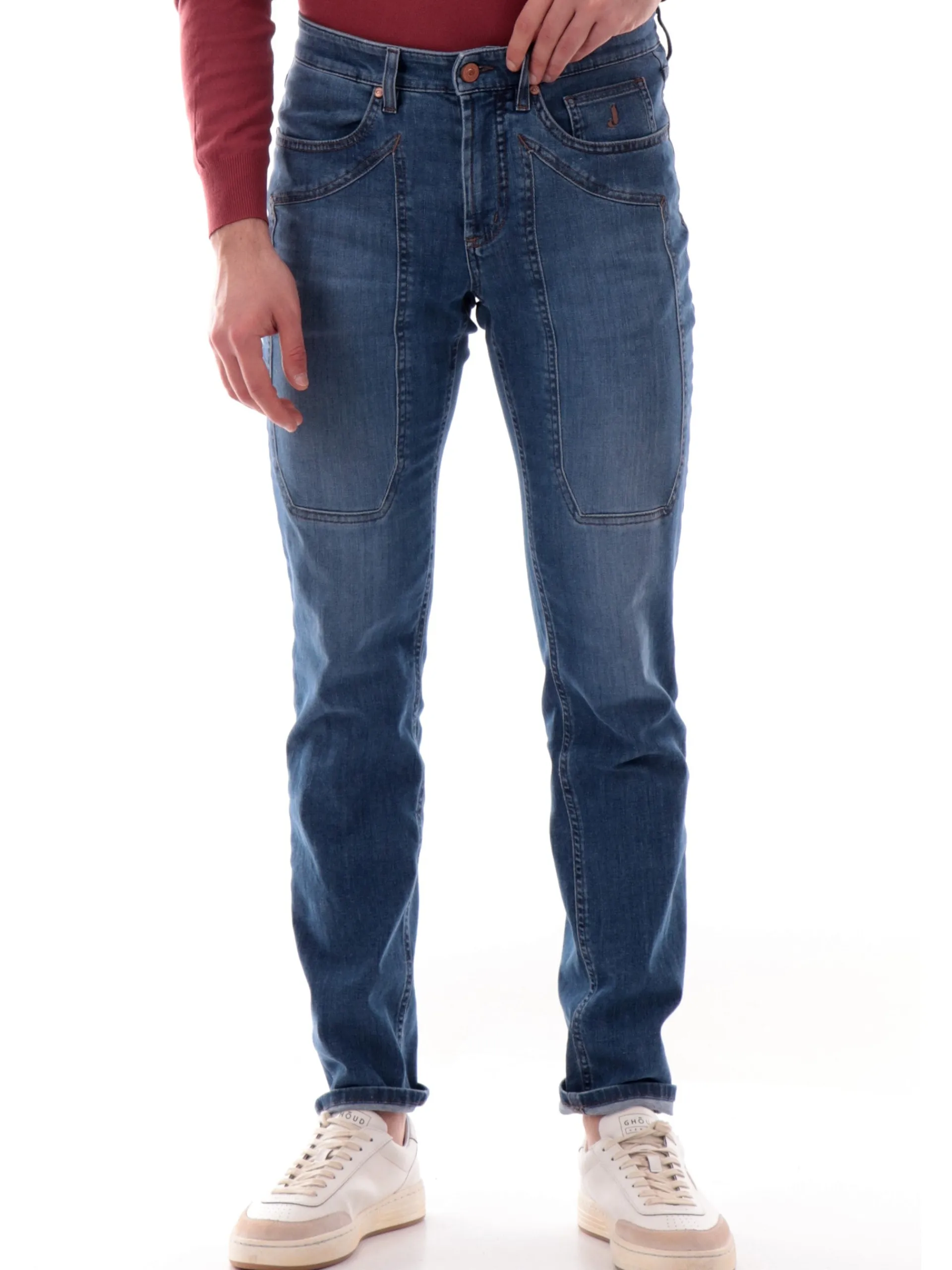JECKERSON Jeans*Jeans John blu da uomo Slim con toppe UPPA077DENI037