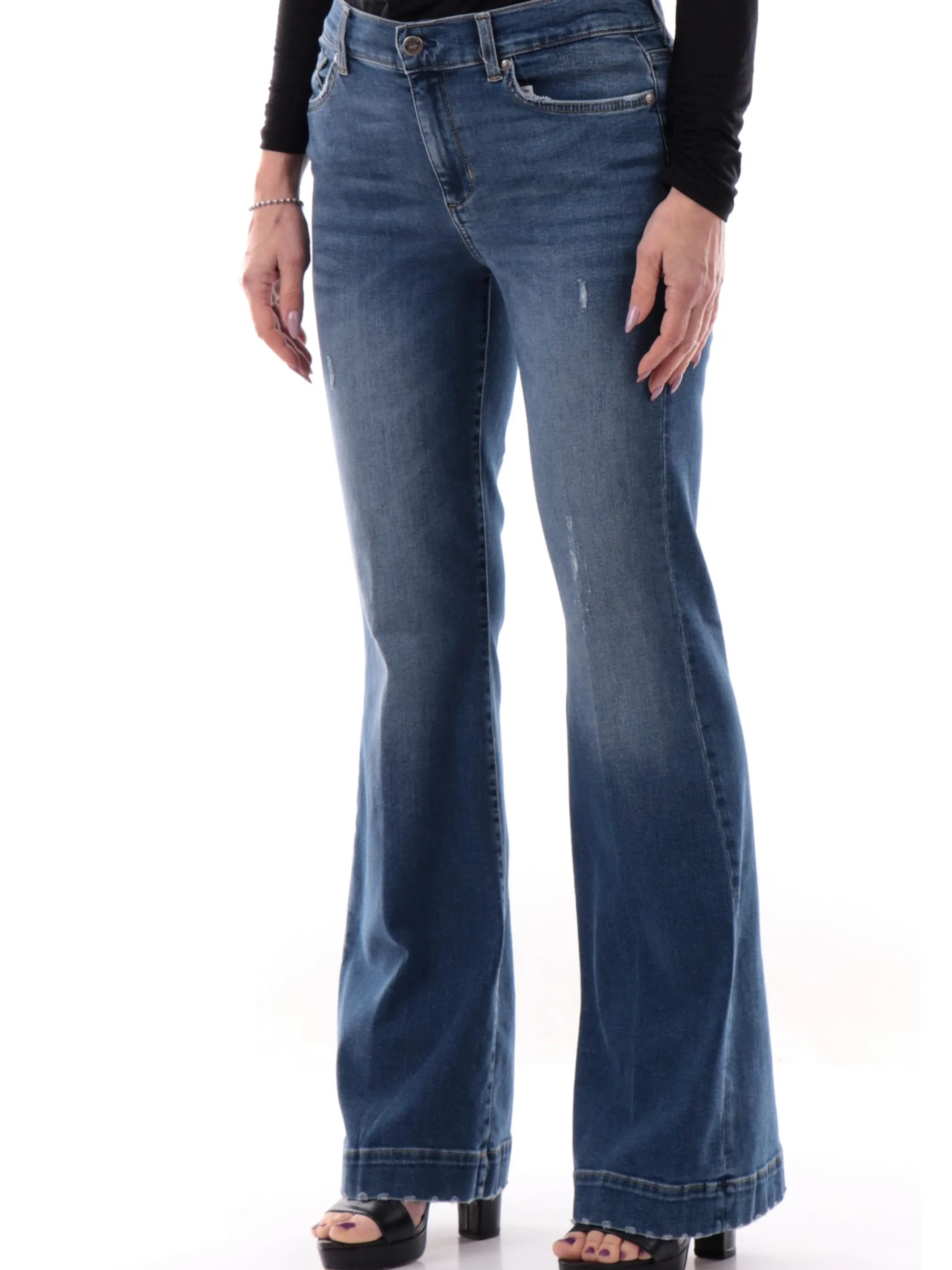 LIU JO MILANO Jeans*Jeans Liu Jo a zampa da donna strass posteriori UA5061DS615