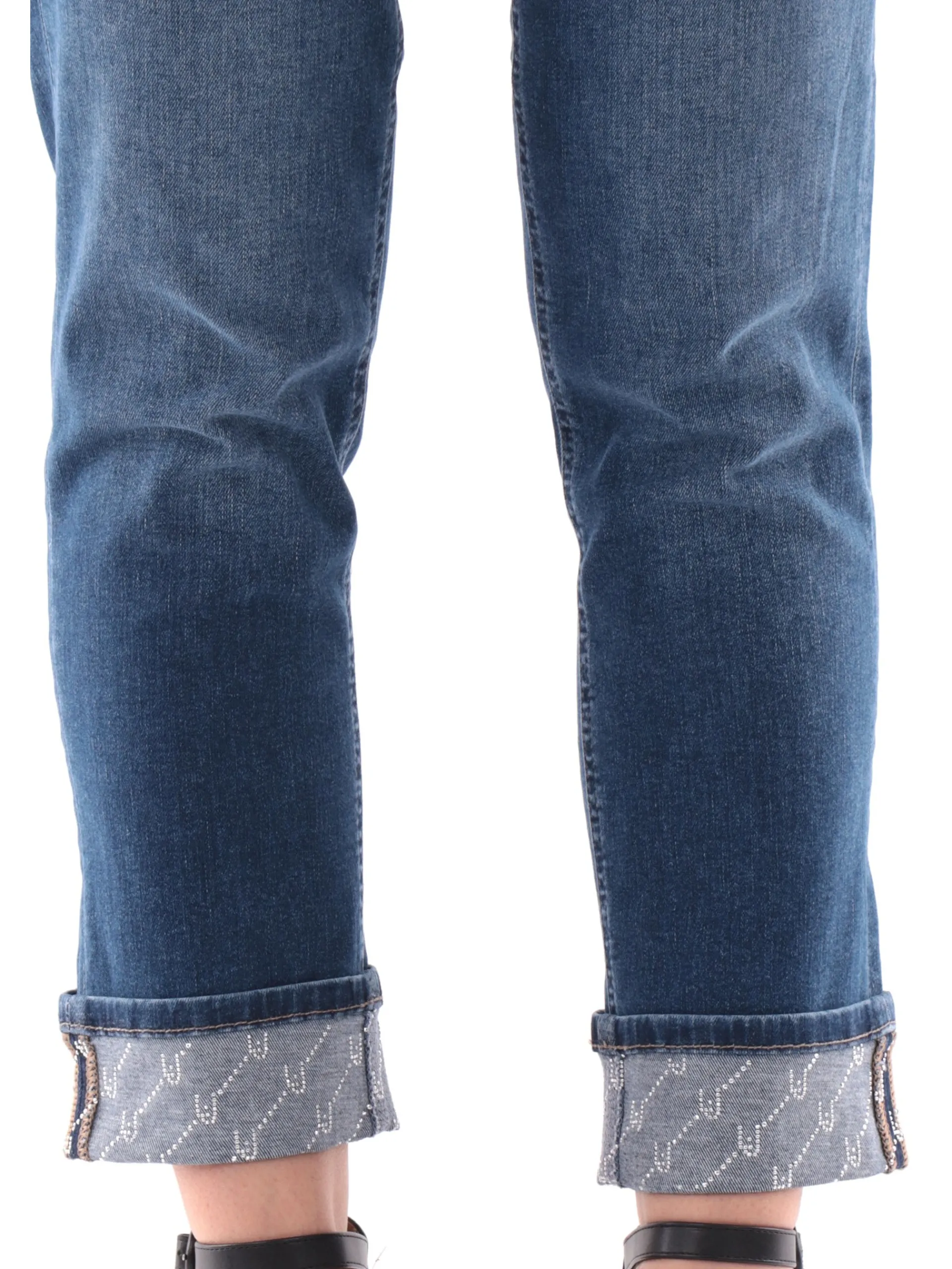 LIU JO MILANO Jeans*Jeans Liu Jo da donna Monroe risvolto con strass UA5006D4615